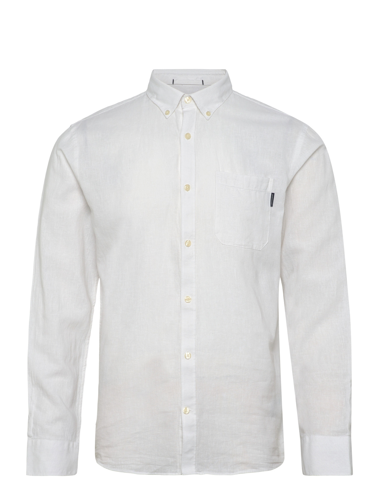 Lindbergh Cotton/Linen Shirt L/S, L, White, Skjorter > Skjorter I Hør, Herre
