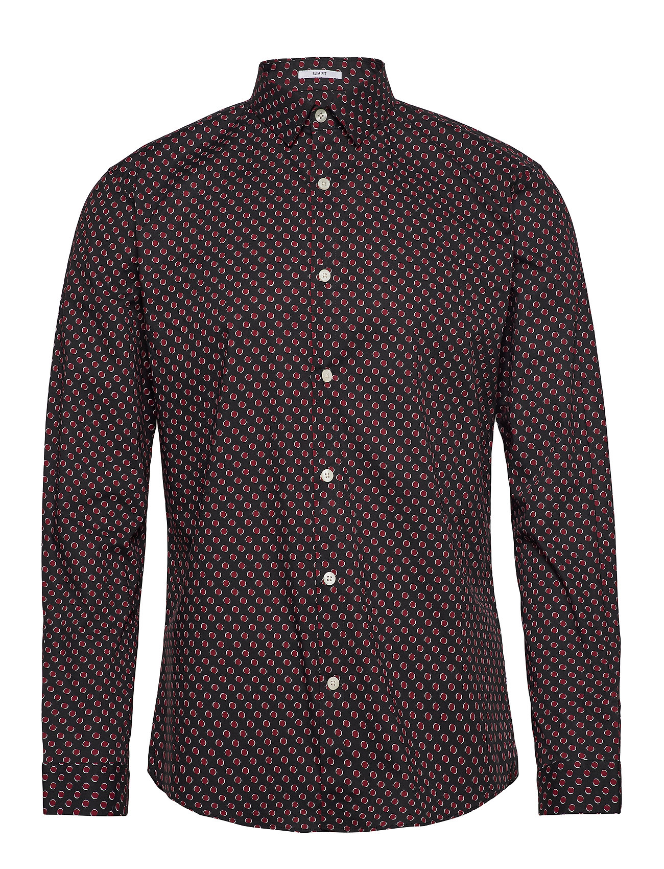 Lindbergh Dotted Print Shirt L/S Skjorta Casual Svart [Color: BLACK ][Sex: Men ][Sizes: S,M,L ]