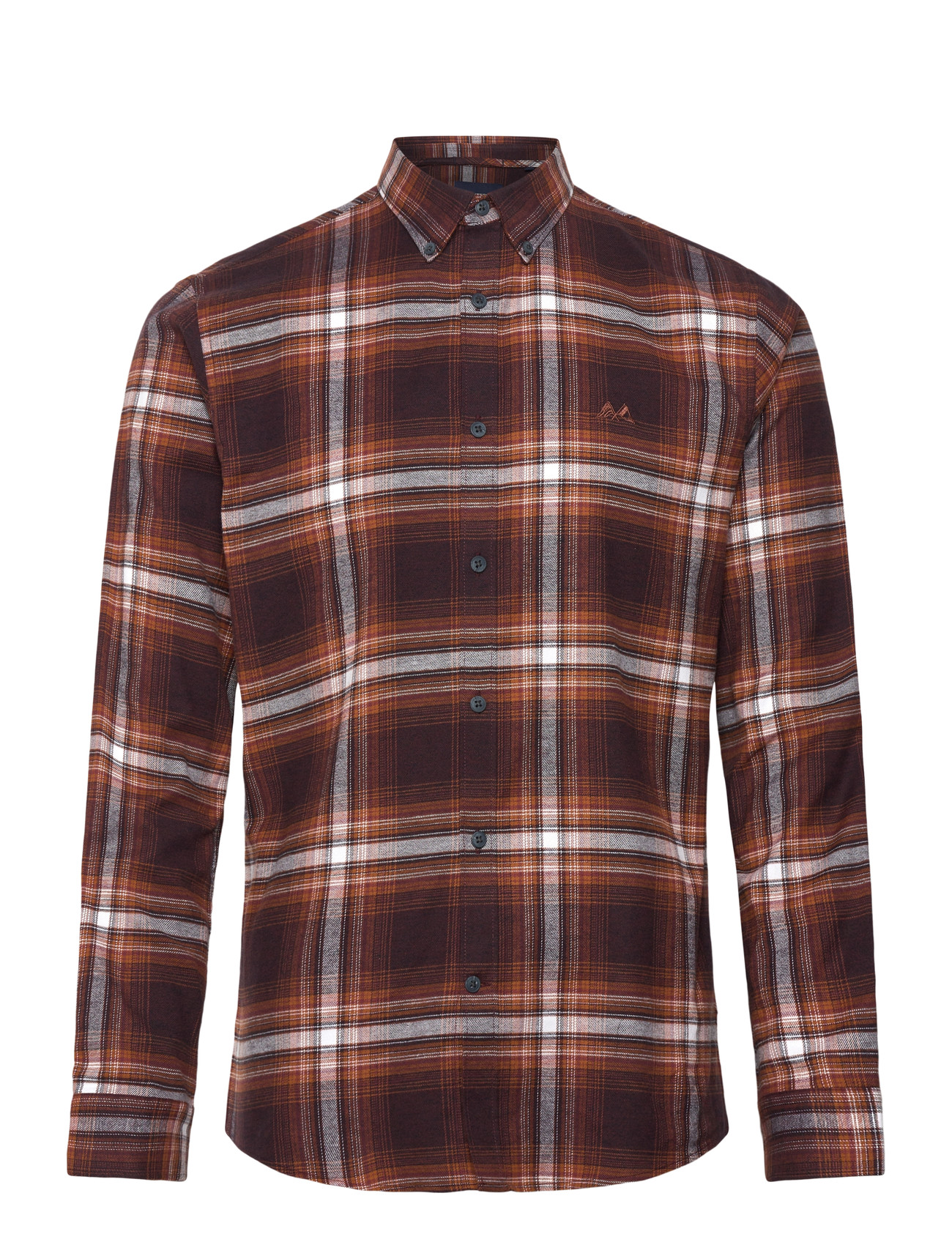 LINDBERGH Brushed Checked Shirt L/S Braun - L - Herren