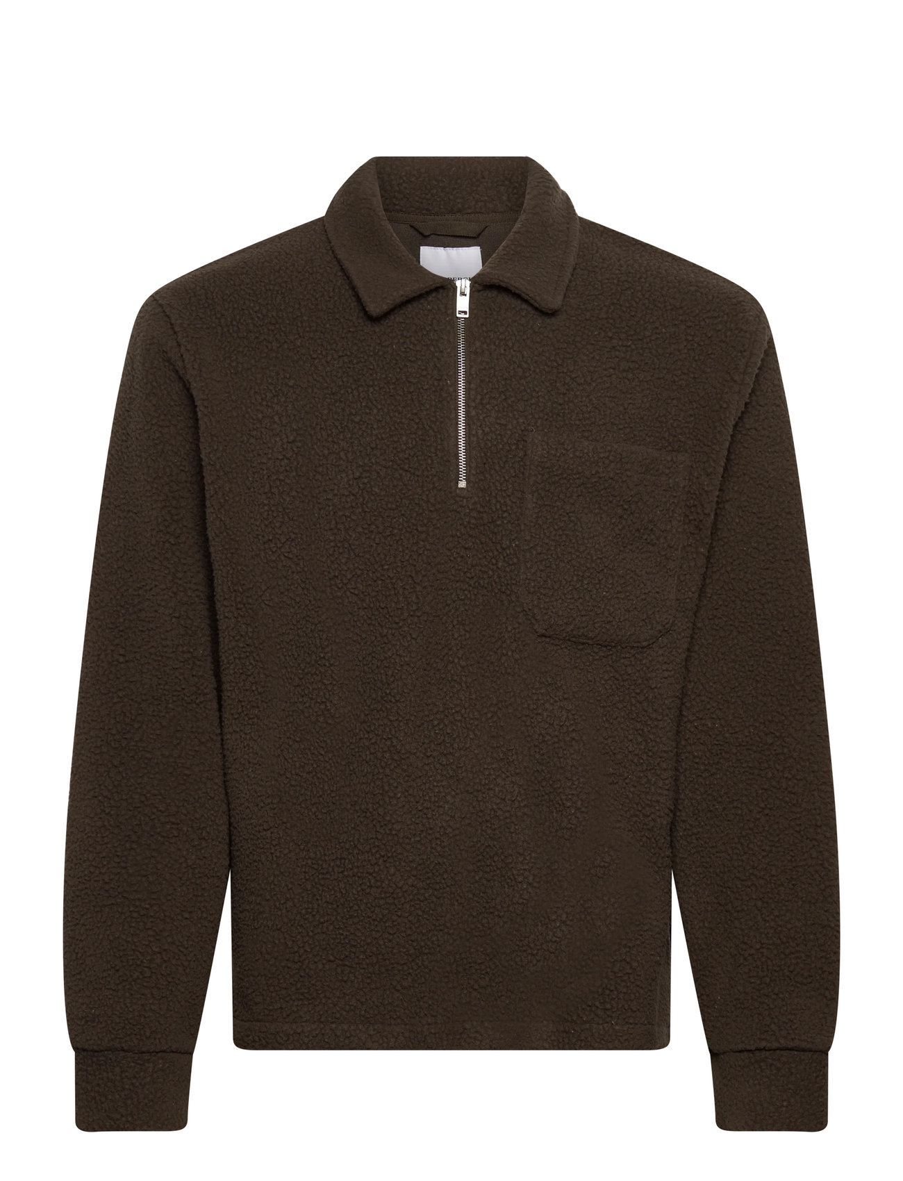 Lindbergh Half Zip Fleece, M, Brown, Strik > Trøjer Med Halv Lynlås, Herre