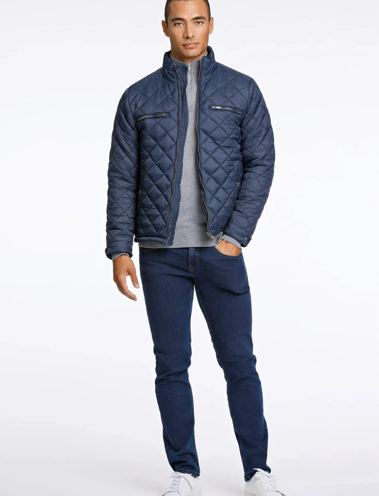Lindbergh Quilted Jacket, S, Navy, Jakker > Quiltede Jakker, Herre