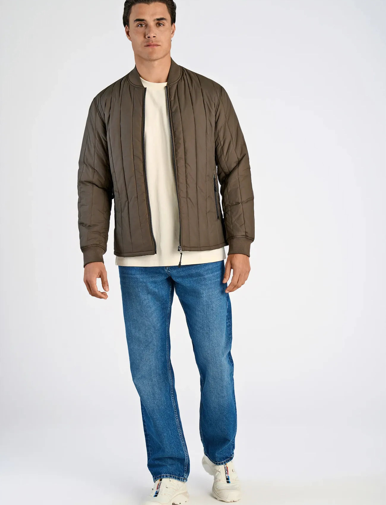 Lindbergh Quilted Jacket, XL, Grey, Jakker > Quiltede Jakker, Herre