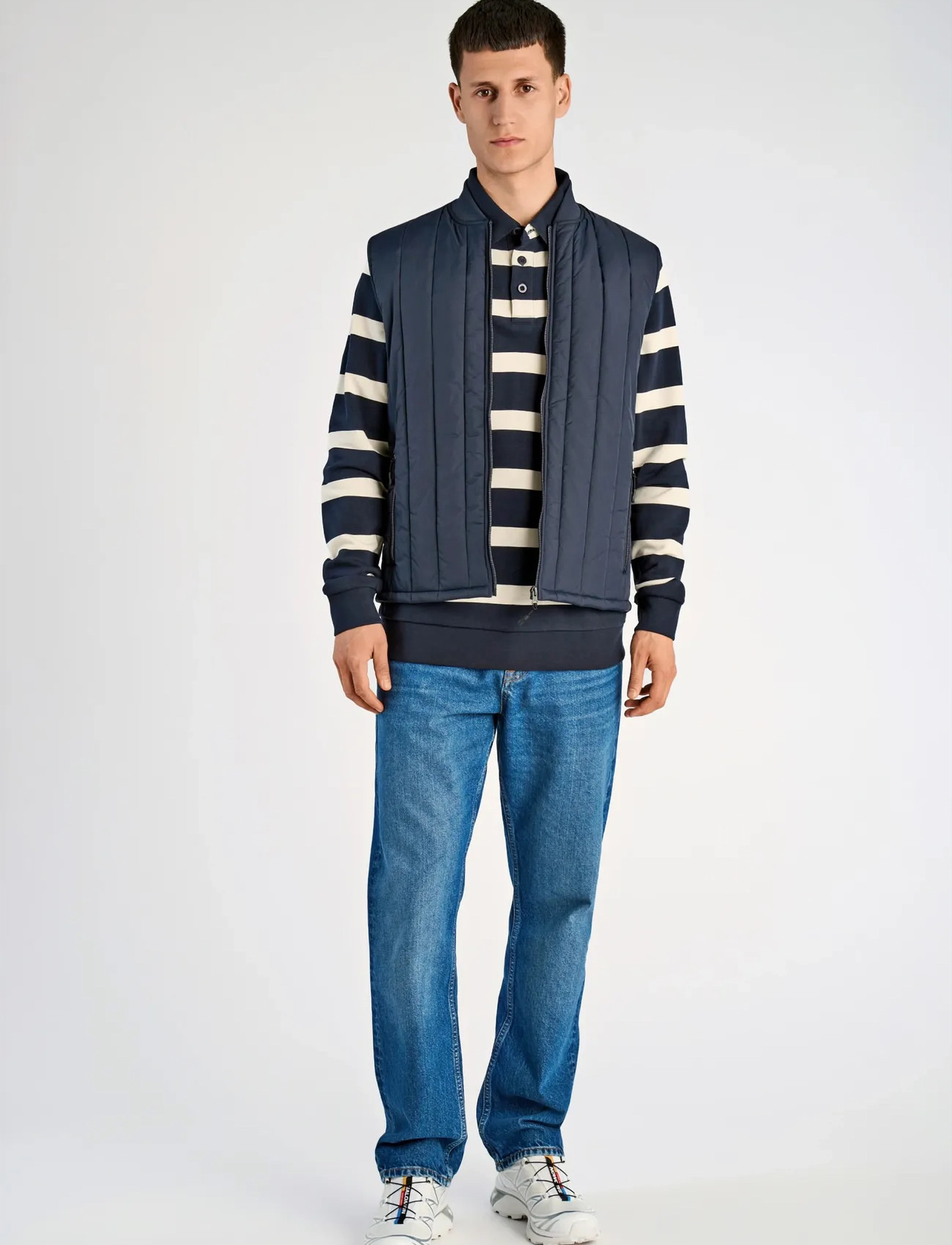 Lindbergh Quilted Waistcoat, 3XL, Navy, Overtøj > Veste, Herre