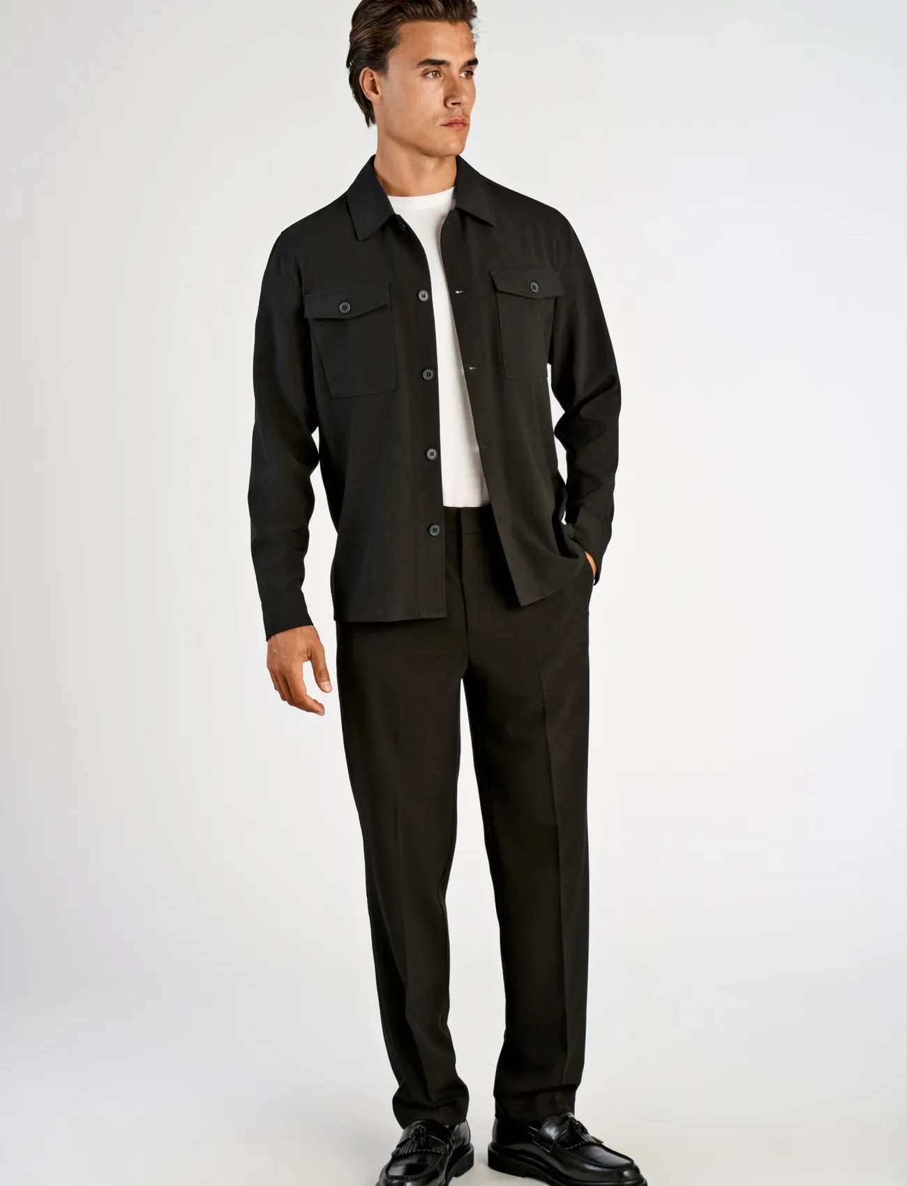 Lindbergh Superflex Overshirt, XL, Black, Overdele > Overtrøjer, Herre