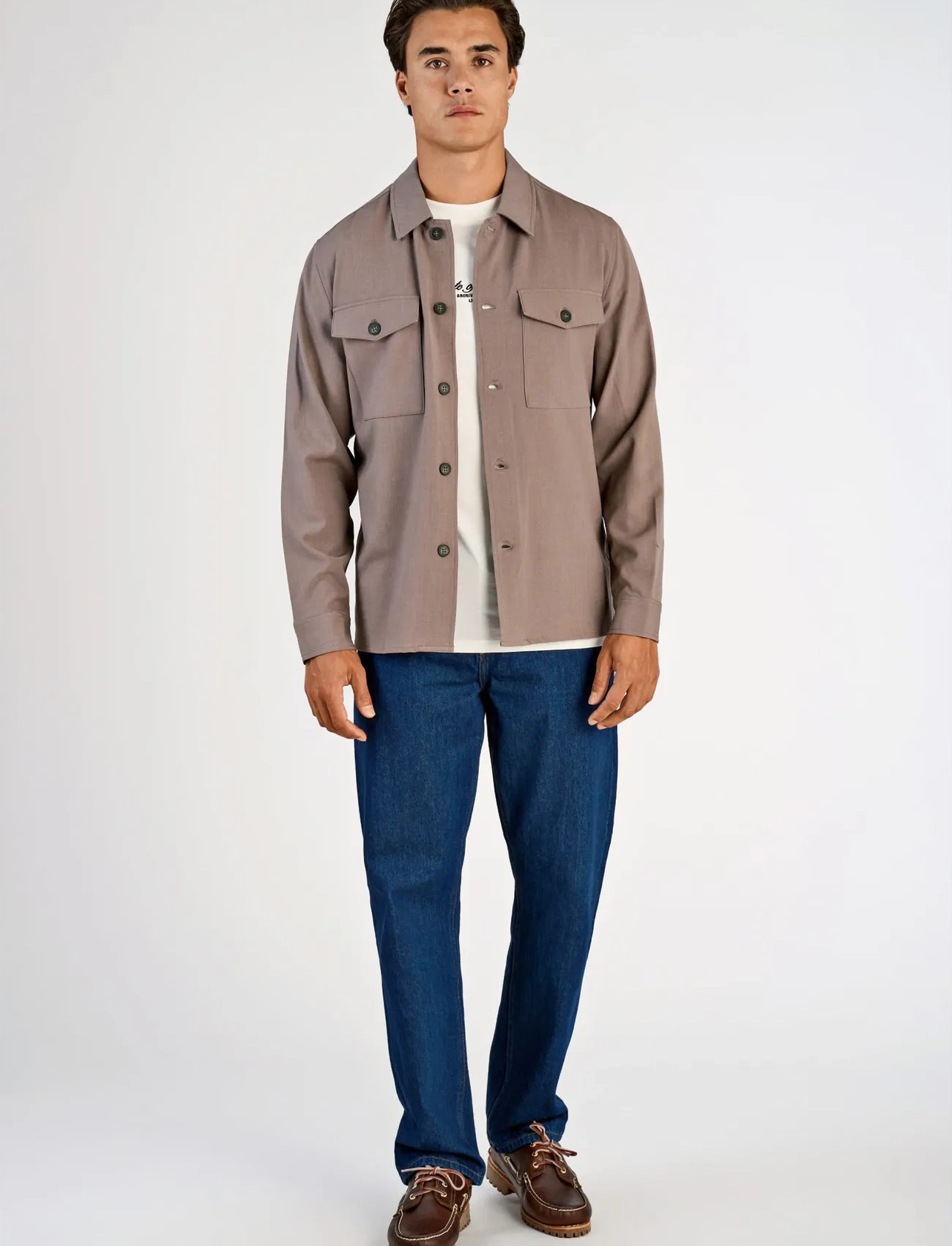 Lindbergh Superflex Overshirt, XXL, Brown, Overdele > Overtrøjer, Herre