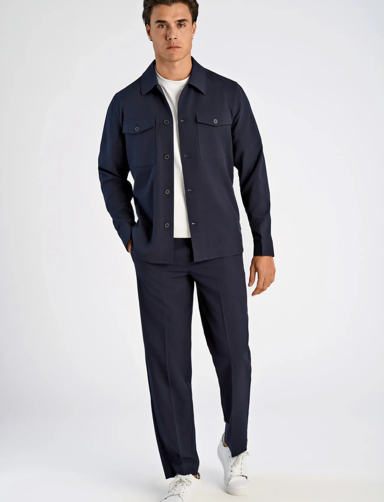 Lindbergh Superflex Overshirt, XXL, Navy, Overdele > Overtrøjer, Herre