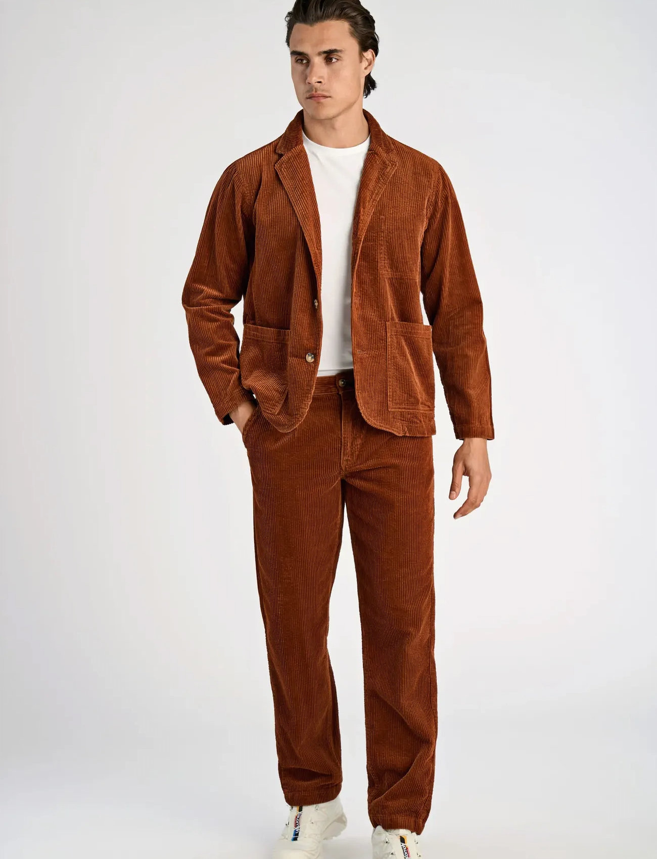 Lindbergh Seersucker Corduroy Casual Blazer, M, Brown, Blazere > Enkeltradede Blazere, Herre