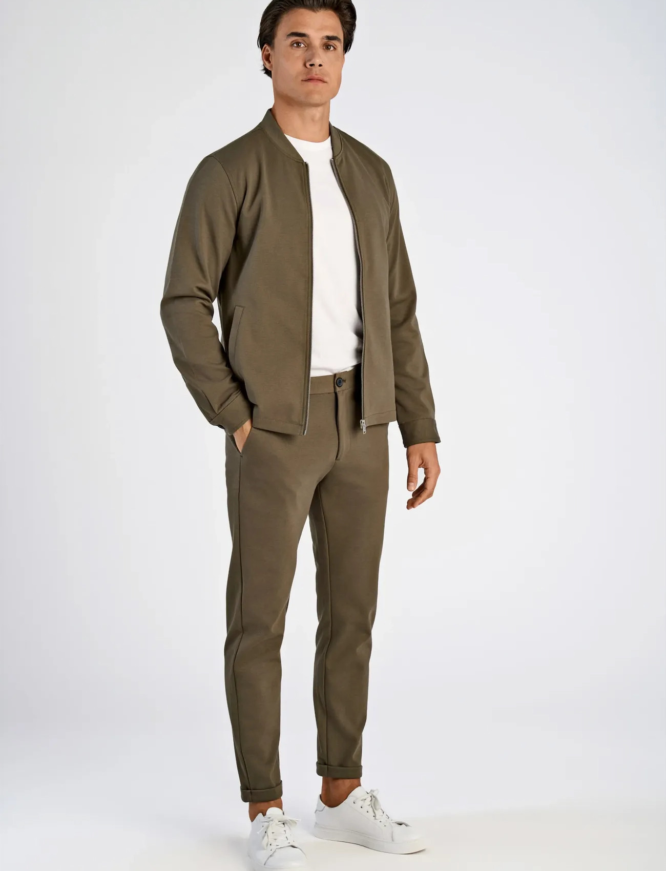 Lindbergh Superflex Overshirt, S, Khaki green, Overdele > Overtrøjer, Herre