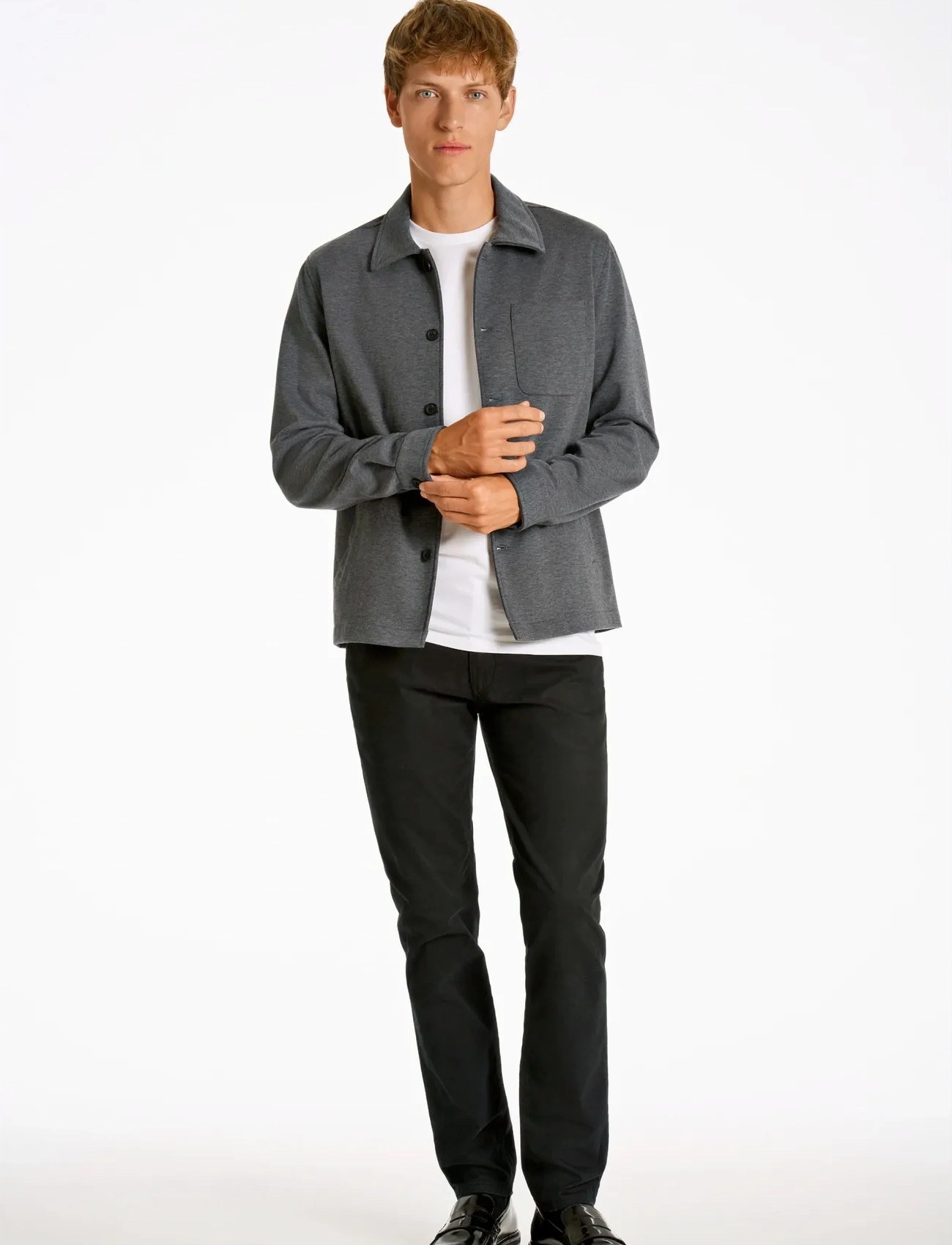 Lindbergh Superflex Overshirt, L, Grey, Overdele > Overtrøjer, Herre