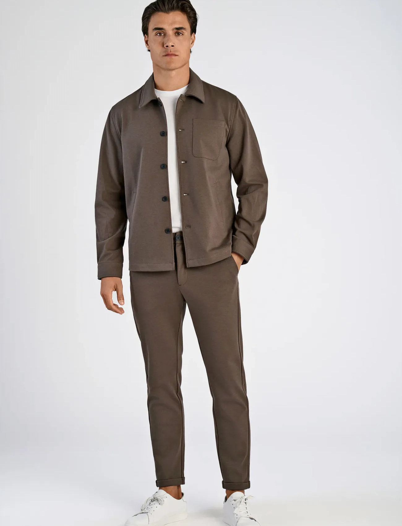 Lindbergh Superflex Overshirt, XL, Brown, Overdele > Overtrøjer, Herre