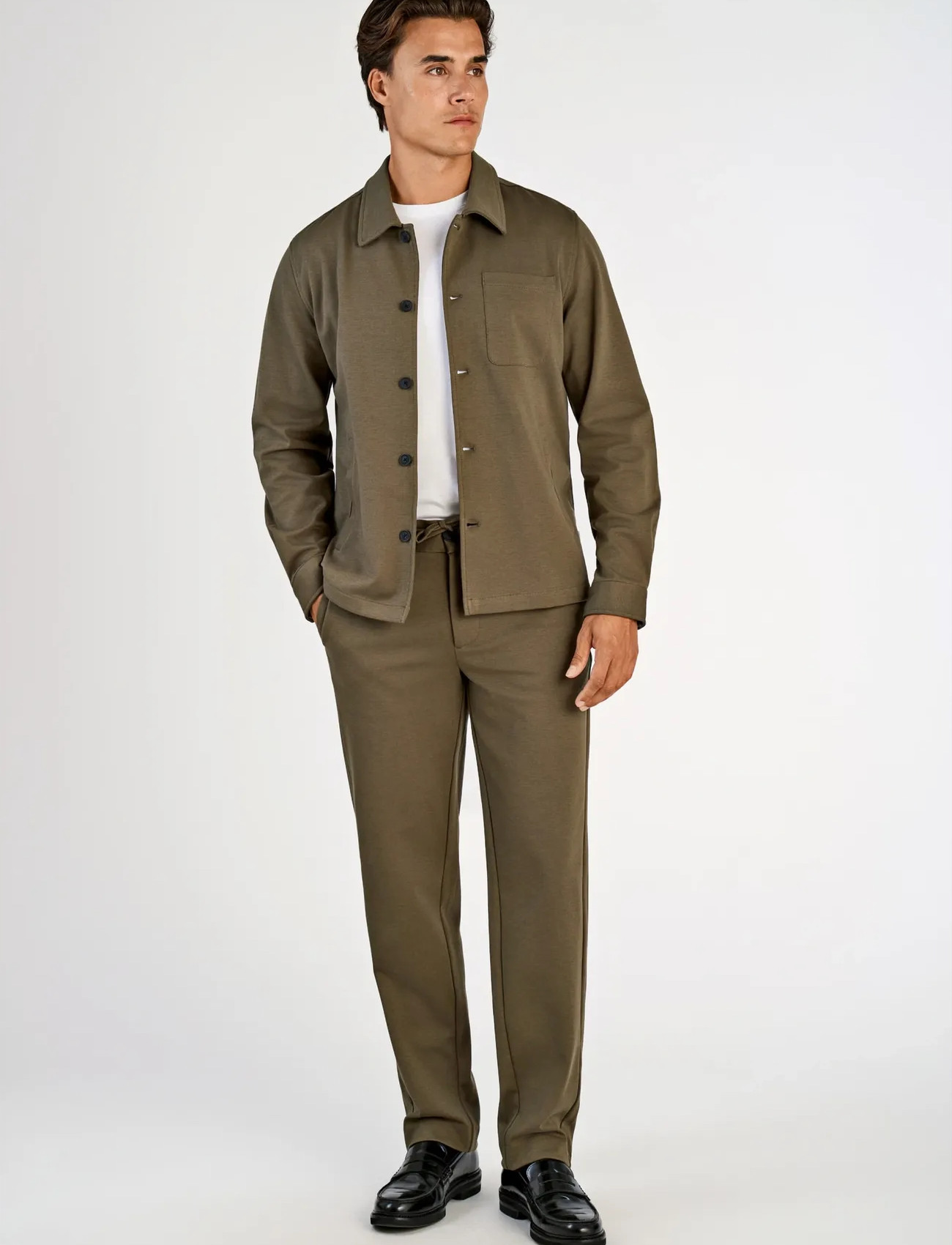 Lindbergh Superflex Overshirt, L, Khaki green, Overdele > Overtrøjer, Herre