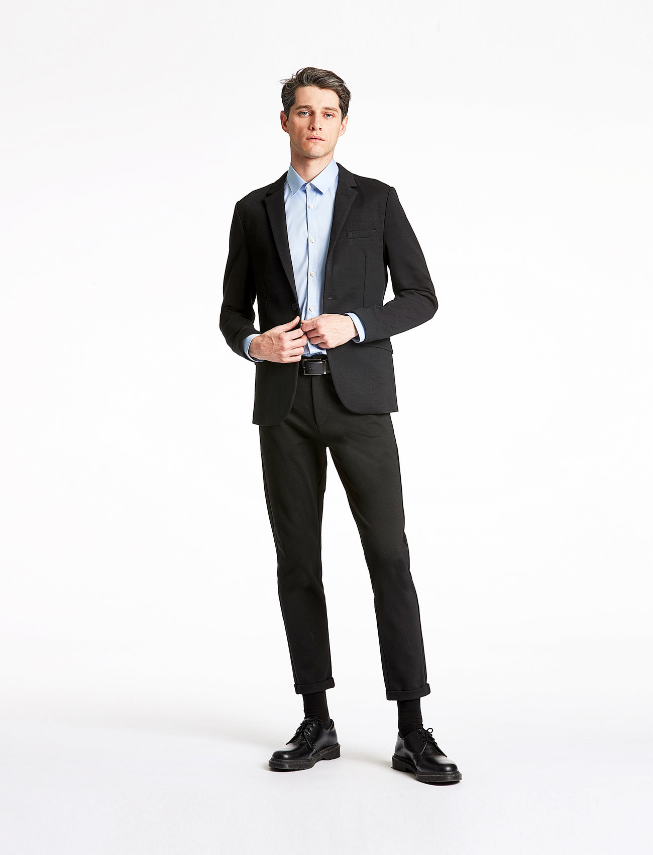 Lindbergh Superflex Knitted Blazer, S, Black, Blazere > Enkeltradede Blazere, Herre