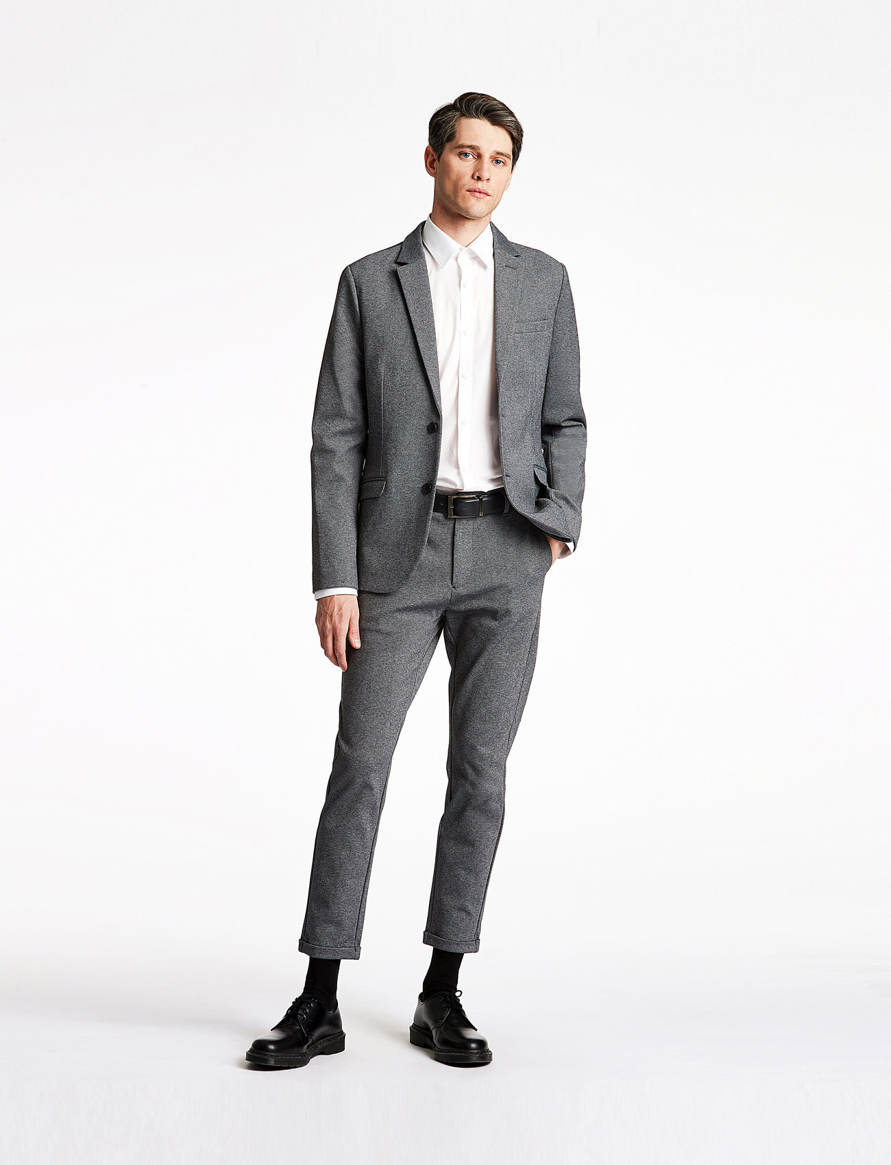 Lindbergh Superflex Knitted Blazer, XS, Grey, Blazere > Enkeltradede Blazere, Herre
