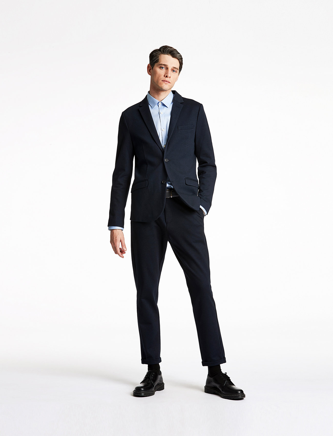 Lindbergh Superflex Knitted Blazer, XS, Navy, Blazere > Enkeltradede Blazere, Herre