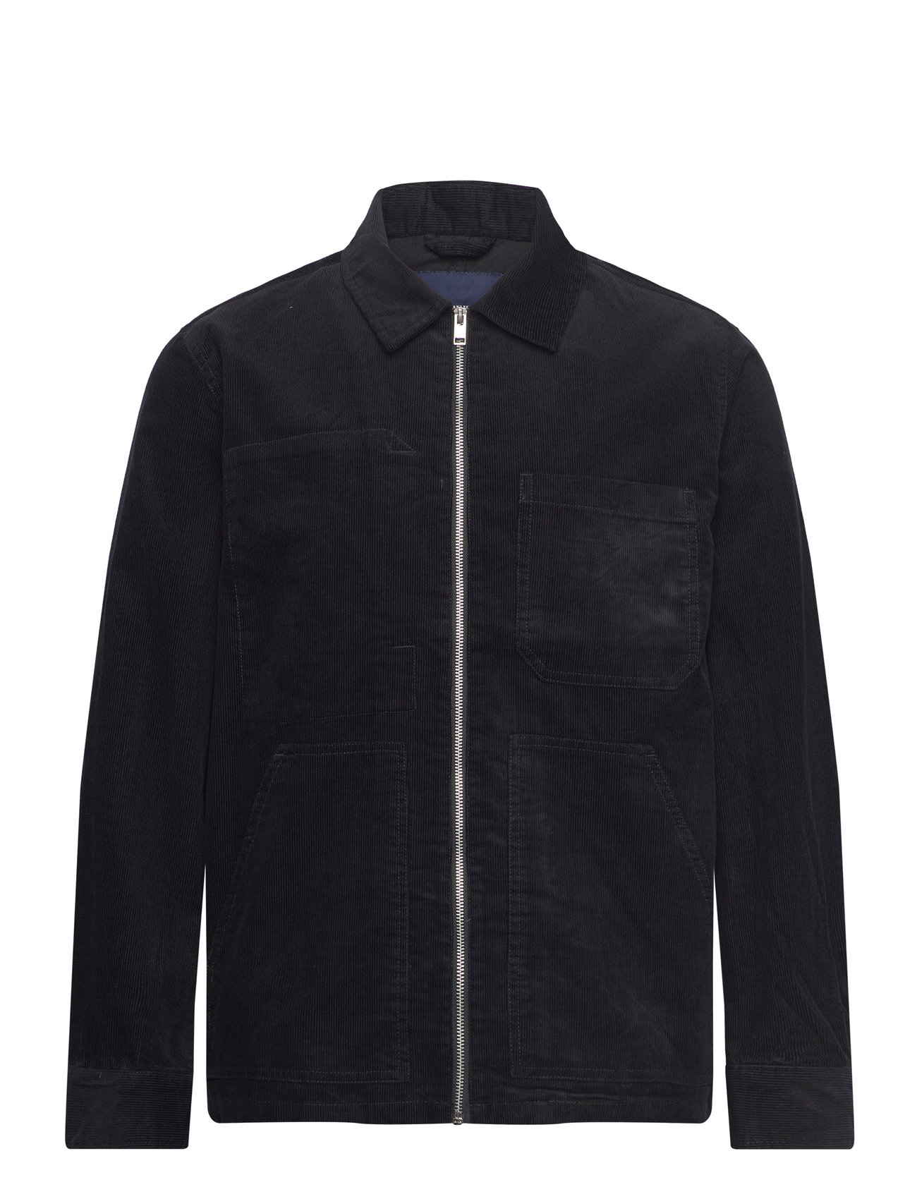 Lindbergh Zip Through Corduroy Overshirt Svart