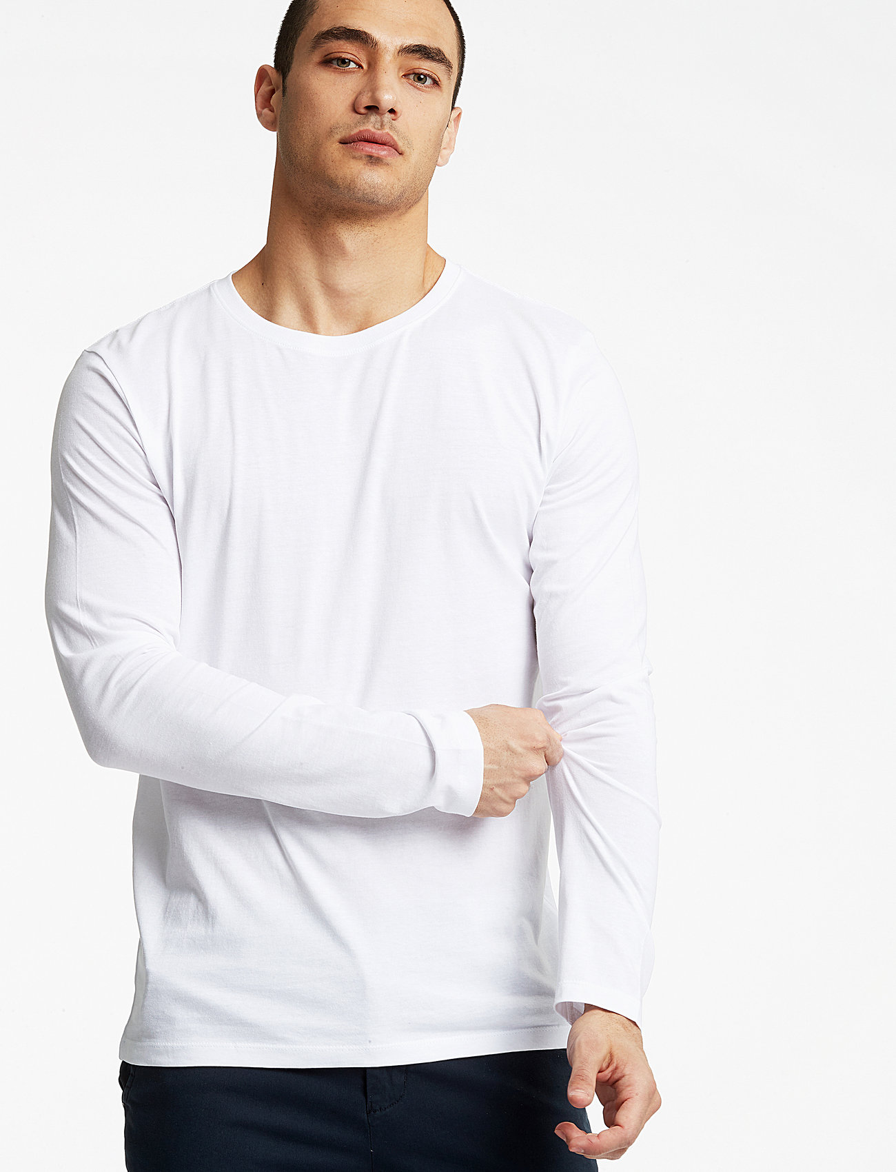 Lindbergh 3Pk Basic Tee L/S, S, White, T-Shirts > Langærmede, Herre