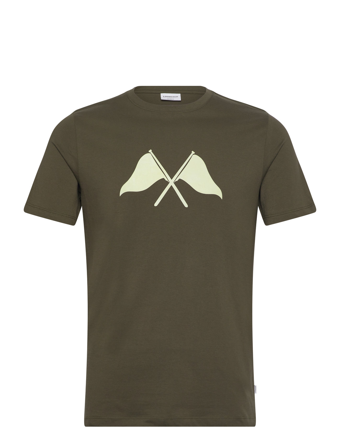 Lindbergh Tee With Hd Lindbergh Flag Khaki Green