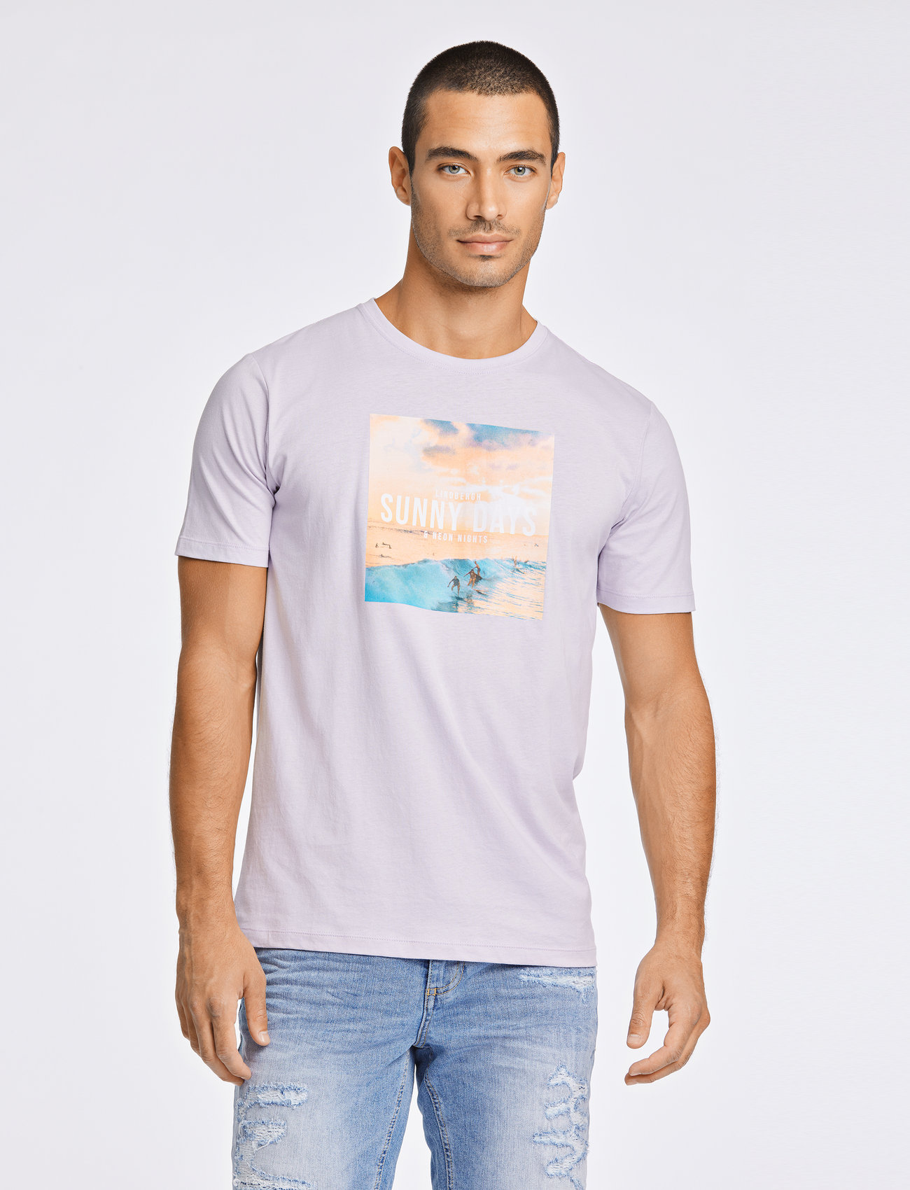 Lindbergh Printed S/s Sunny Days Slub - T-Shirts Boozt.com