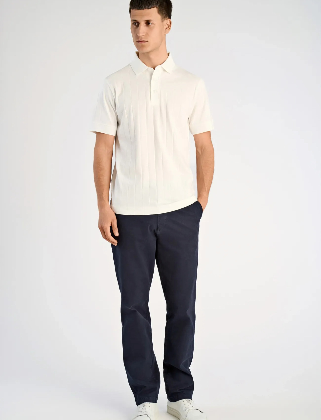 Lindbergh Needle Drop Polo S/S, XXL, White, Poloer > Kortærmede, Herre