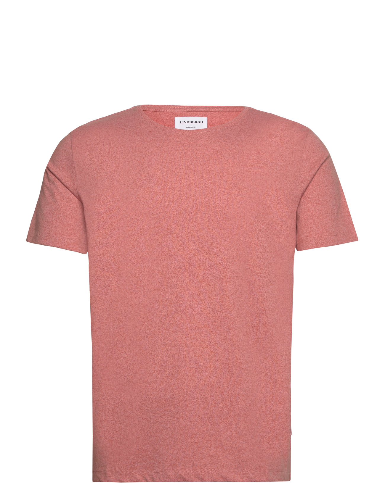 Mouliné O-Neck Tee S/S Tops T-Kortærmet Skjorte Pink Lindbergh