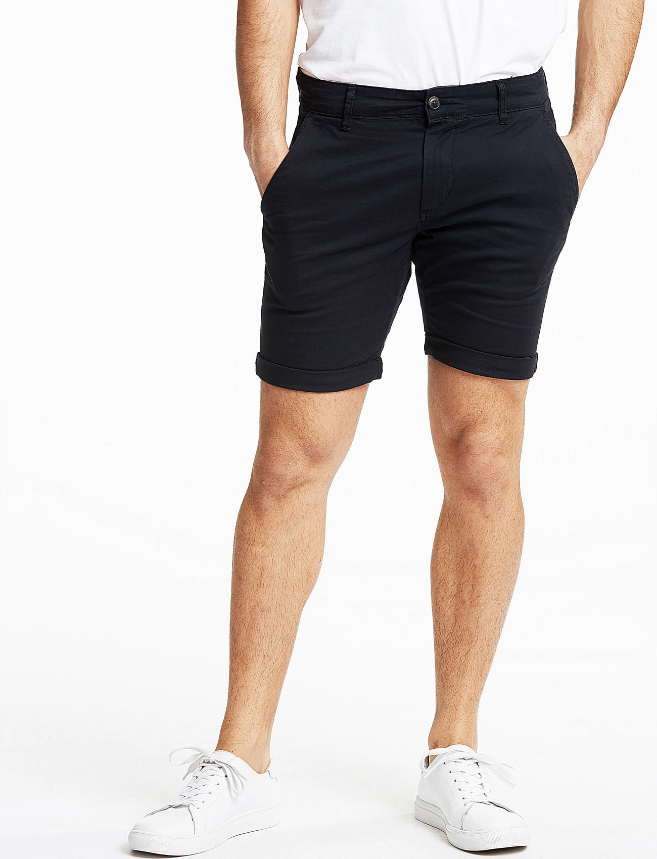 Lindbergh Superflex Chino Shorts, M, Black, Shorts > Chinoshorts, Herre
