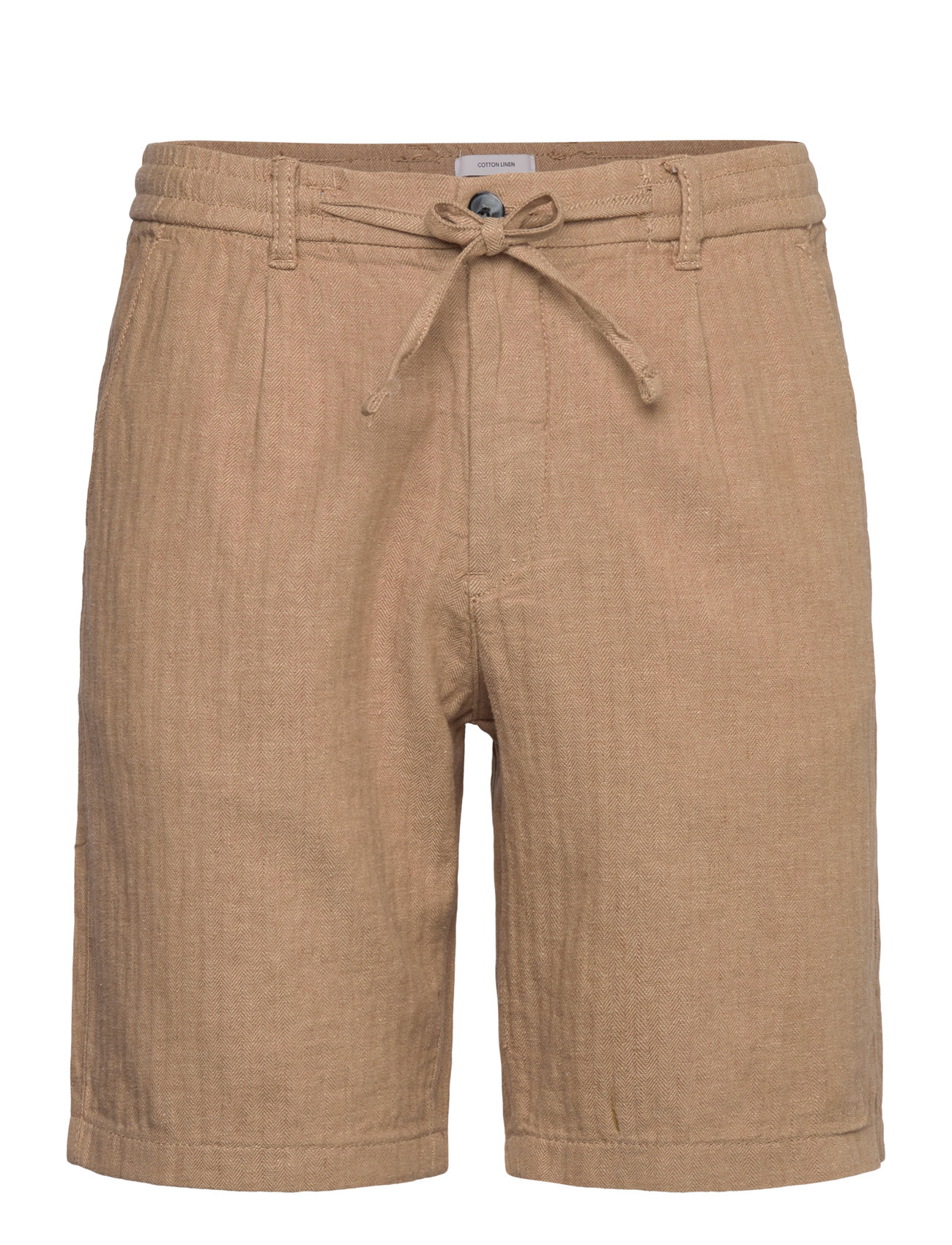 LINDBERGH Linen Blend Herringbone Kurz Beige - L - Herren