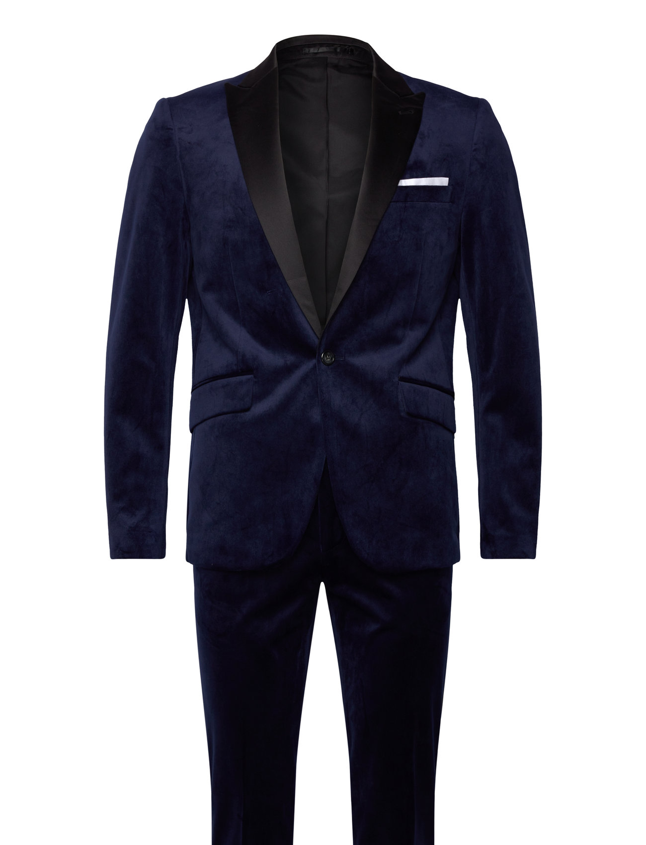 Lindbergh Velvet Tuxedo Suit Marinblå