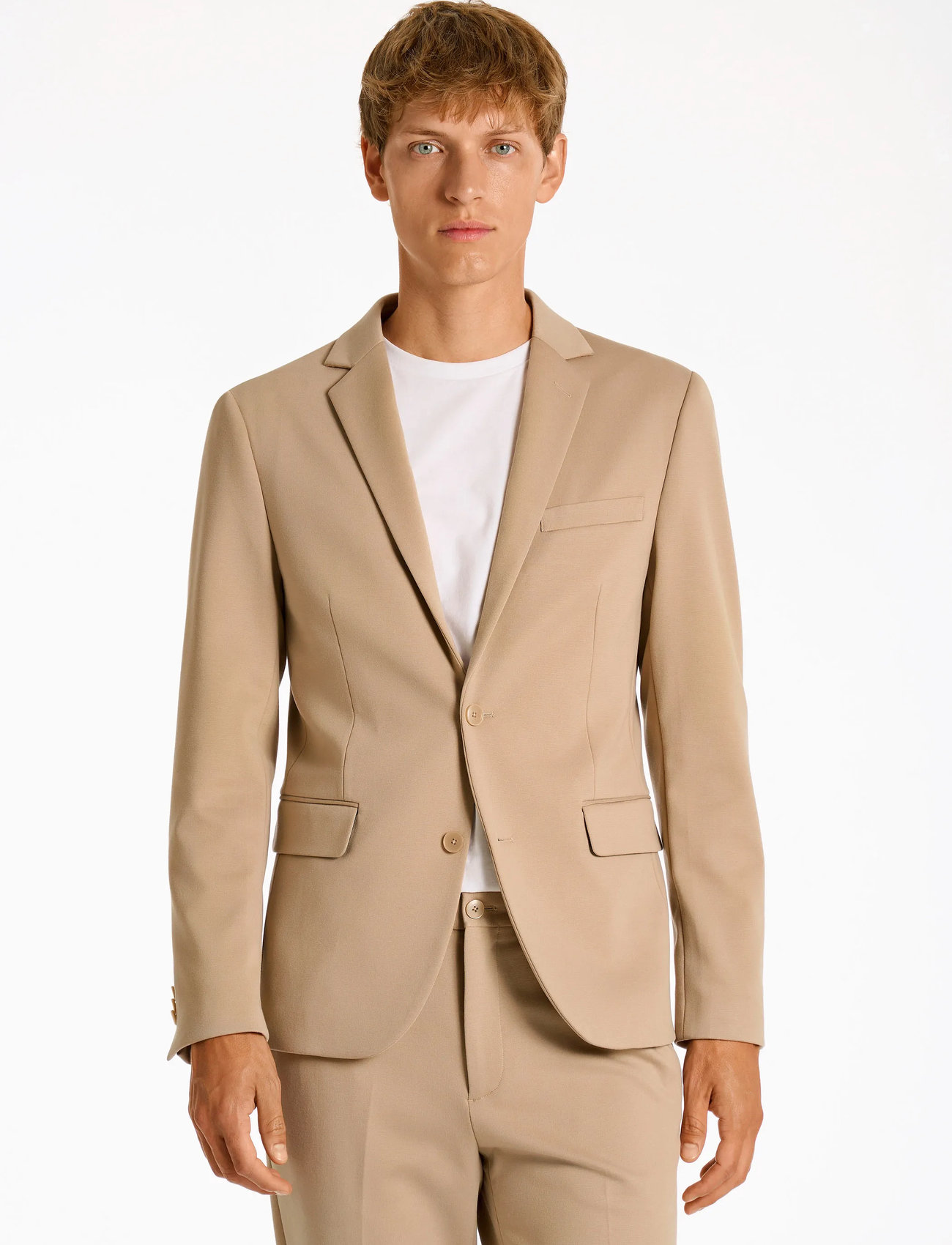 Lindbergh Superflex Suit, 56, Beige, Jakkesæt & Blazere > Jakkesæt, Herre