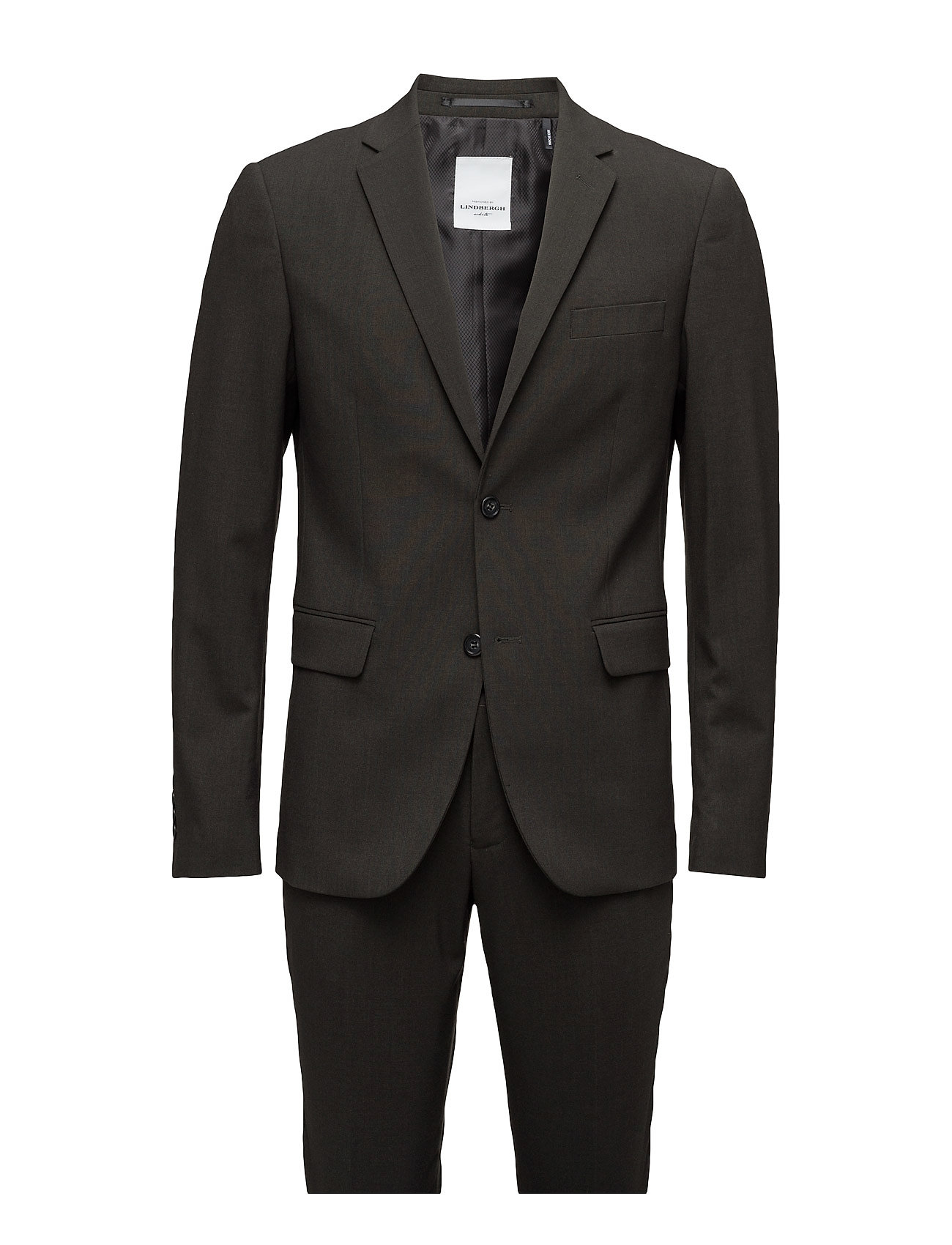 Lindbergh Plain Mens Suit - Normal Lenght Grön