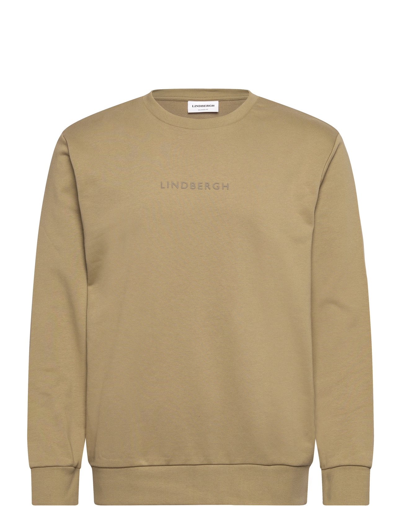 LINDBERGH Logo Chest Print O-Neck Sweat Beige - S - Herren