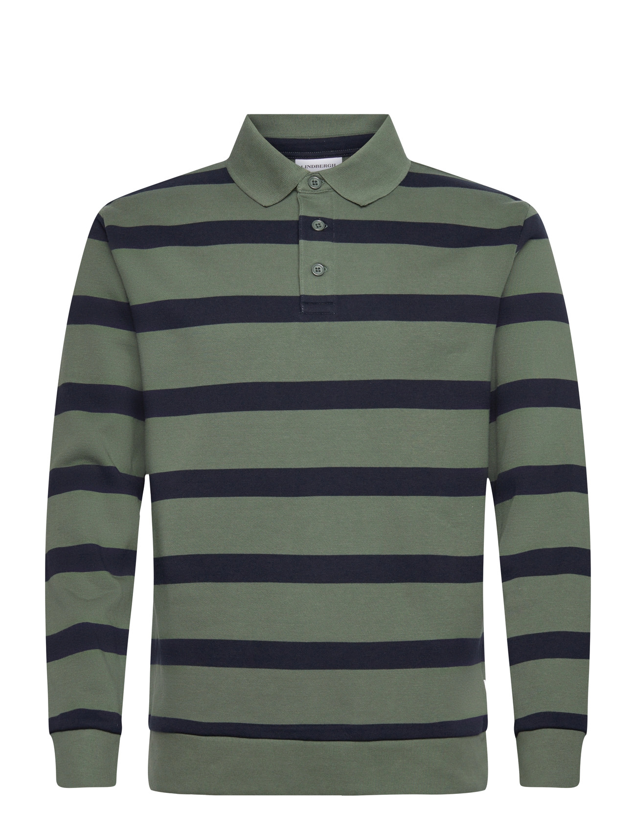 LINDBERGH Gestreift Polo Sweatshirt L/S Khaki - L - Herren