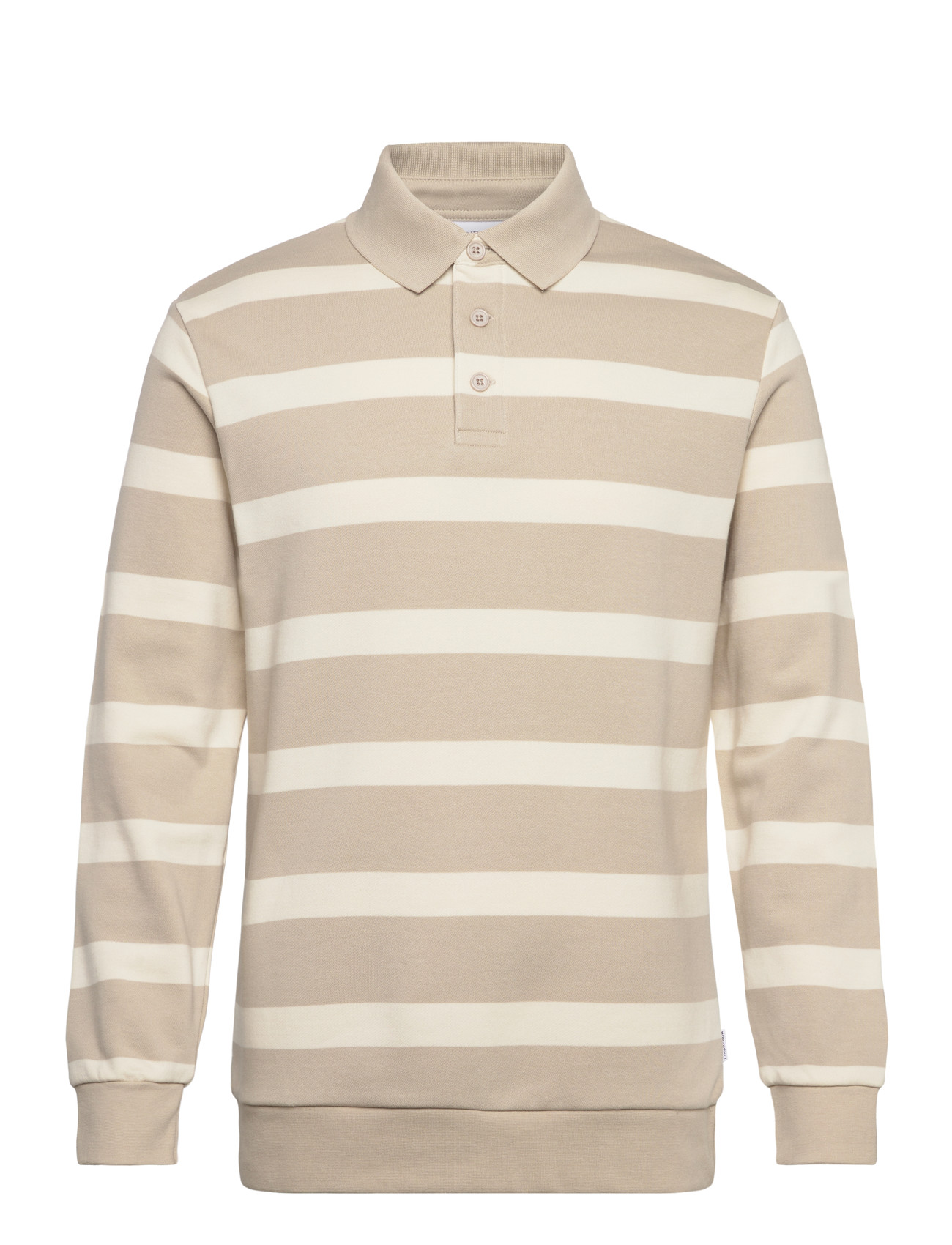 LINDBERGH Gestreift Polo Sweatshirt L/S Beige - XXL - Herren