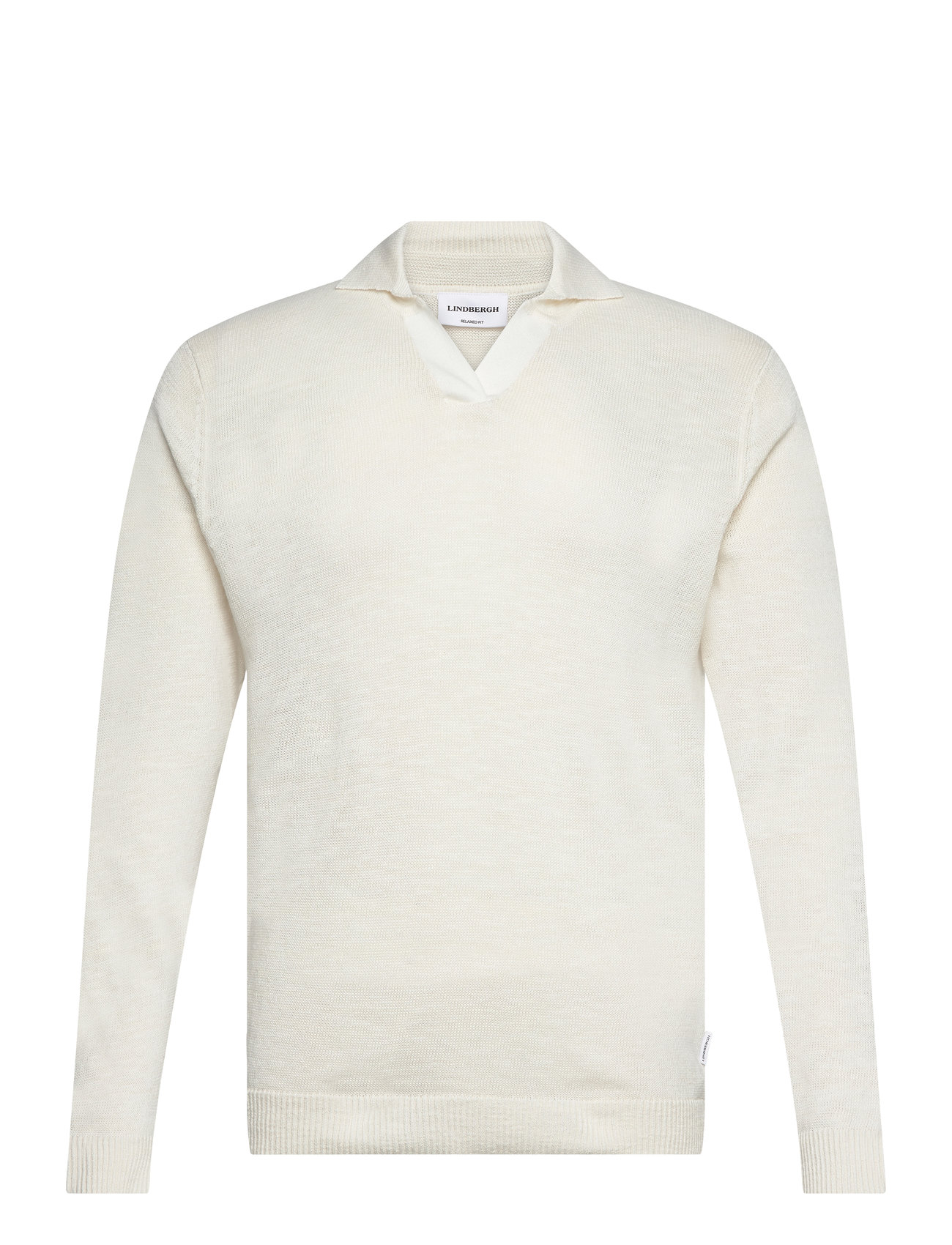 Lindbergh Casual L/S V-Neck Polo Knit Vit