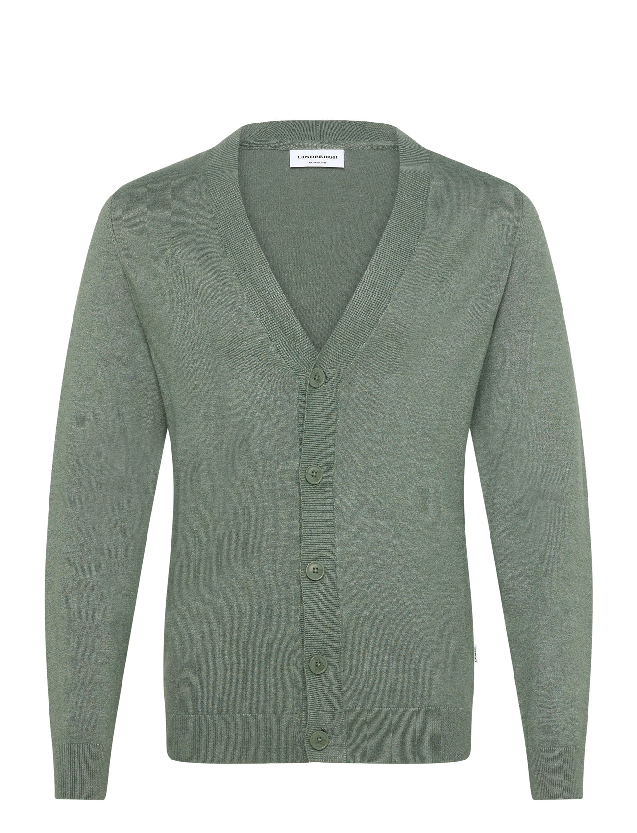 LINDBERGH Ecovero V-Ausschnitt Button Cardigan Khaki - XXL - Herren