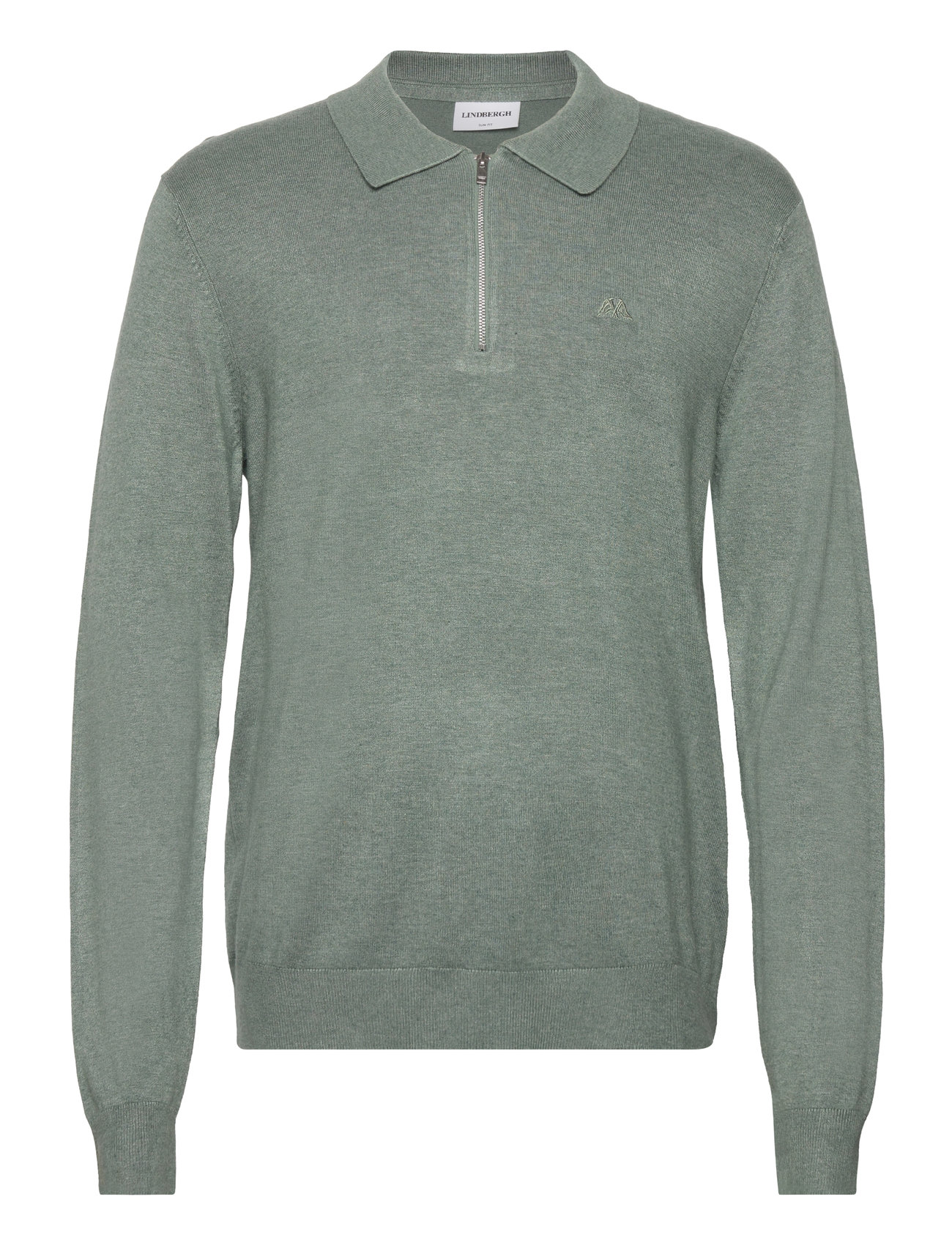 LINDBERGH Ecovero L/S Zip Polo Grün - XL - Herren