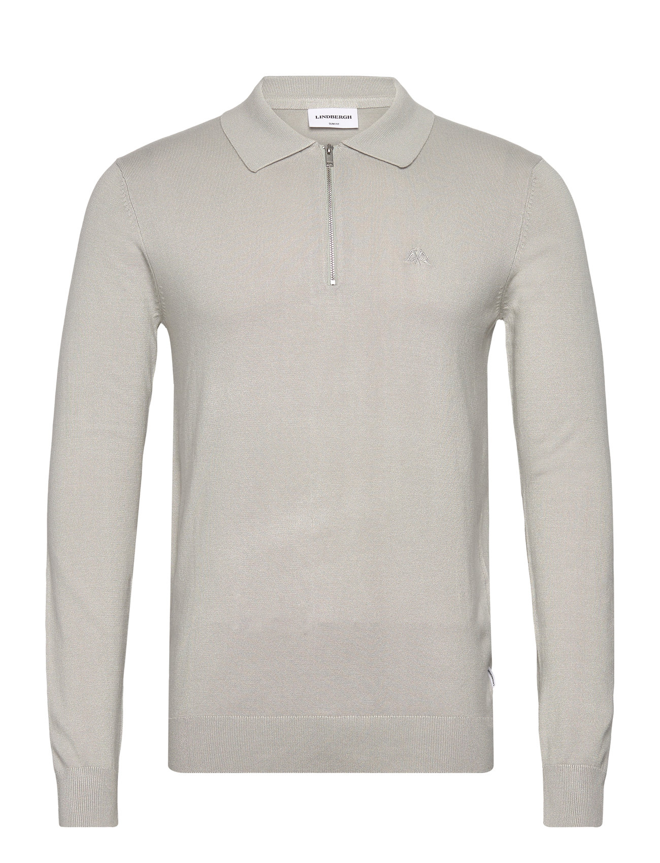LINDBERGH Ecovero L/S Zip Polo Grau - XL - Herren