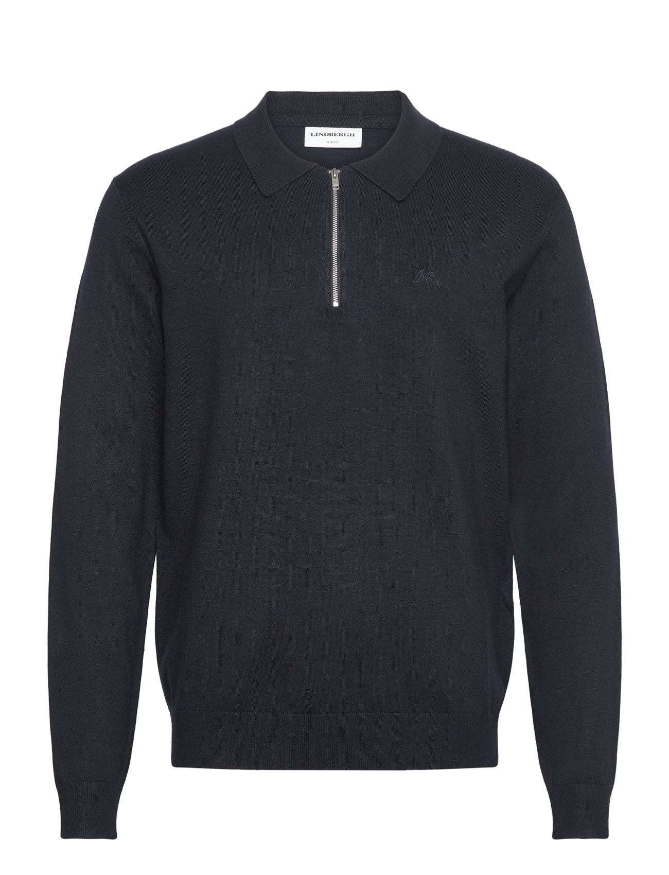 LINDBERGH Ecovero L/S Zip Polo Navy - S - Herren