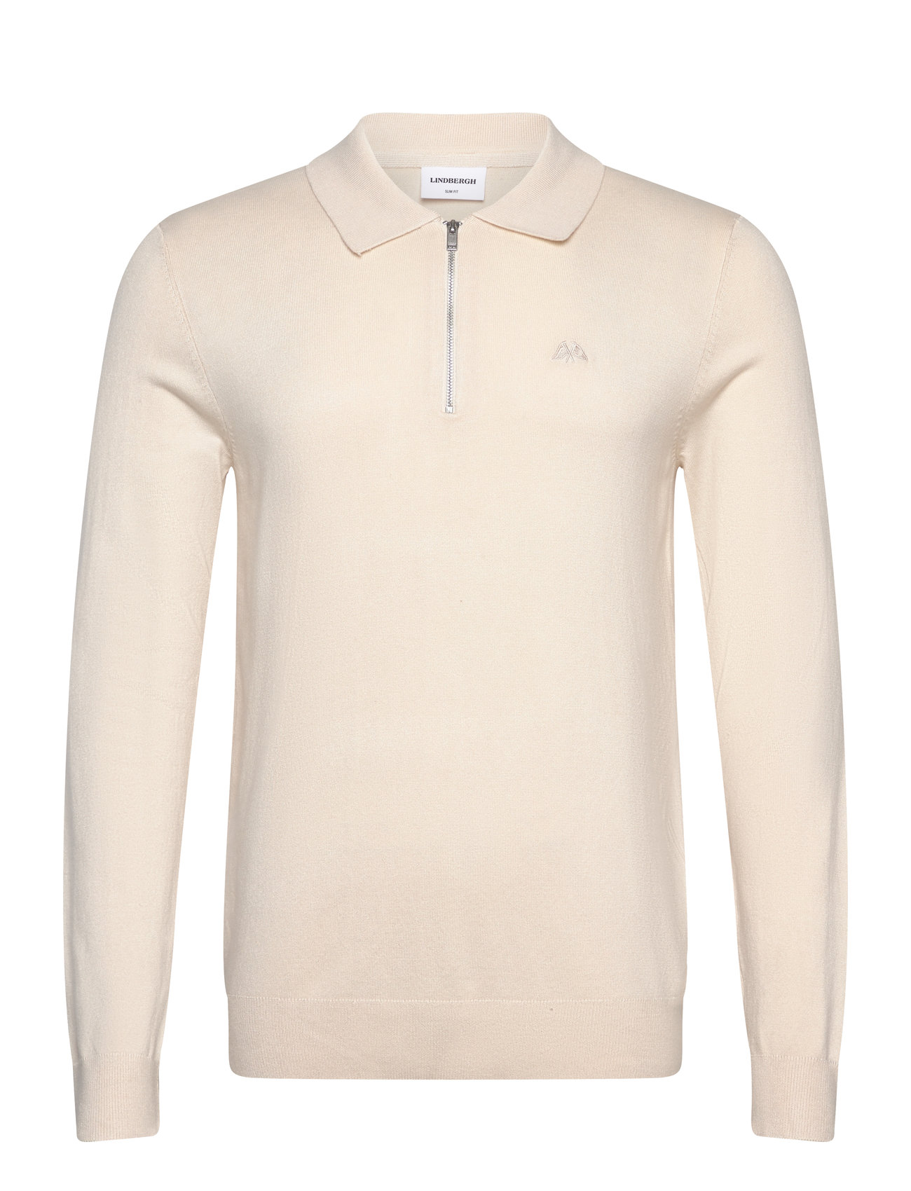 LINDBERGH Ecovero L/S Zip Polo Cream - XXL - Herren