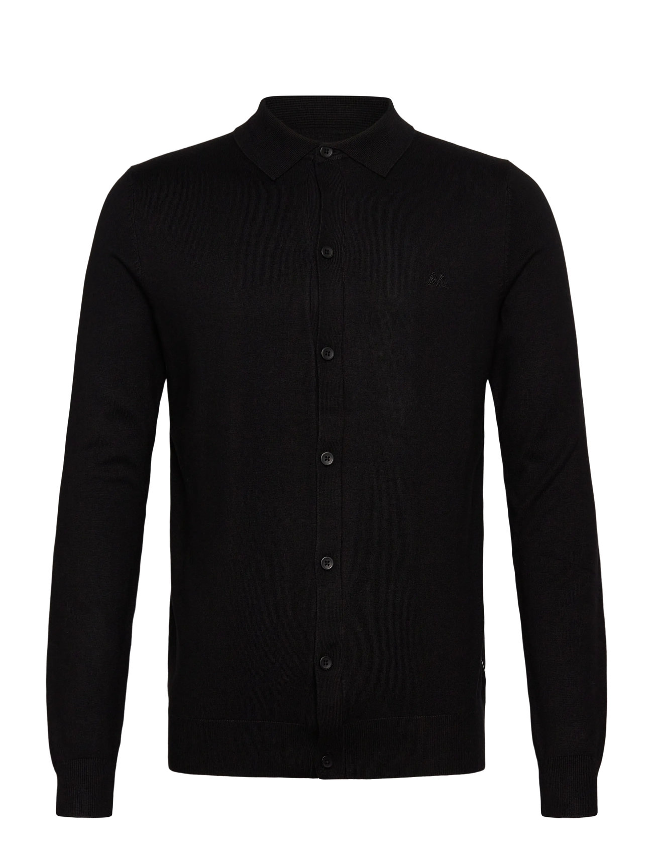 Lindbergh Ecovero L/S Cardigan W?. Polo Colla, XXL, Black, Strik > Cardigans, Herre