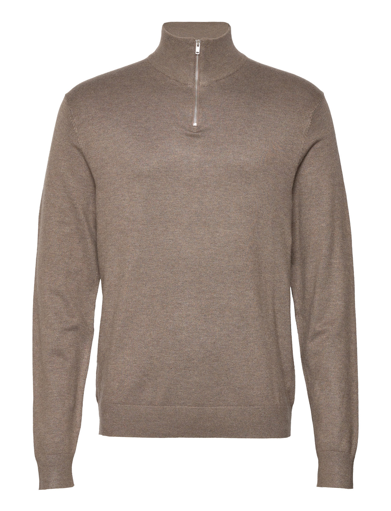 Ecovero Half Zip L/S Knit Brown Lindbergh 107418