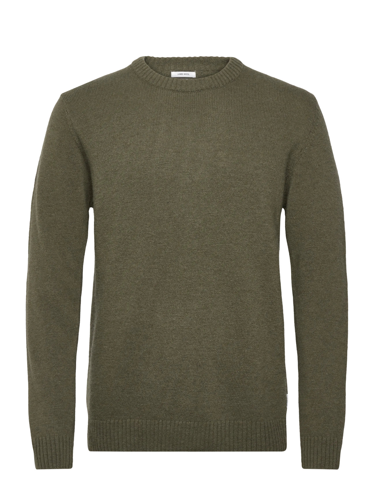 LINDBERGH Lammwolle O-Neck Knit Khaki - L - Herren