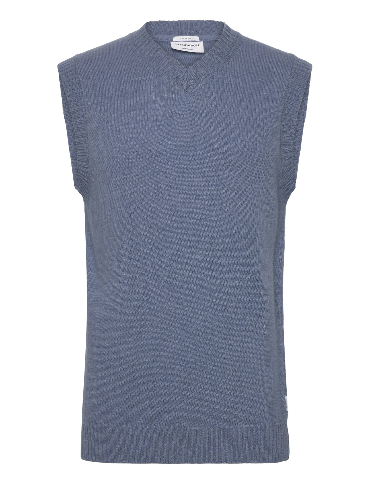 LINDBERGH Lammwolle V-Ausschnitt Slipover Blau - M - Herren