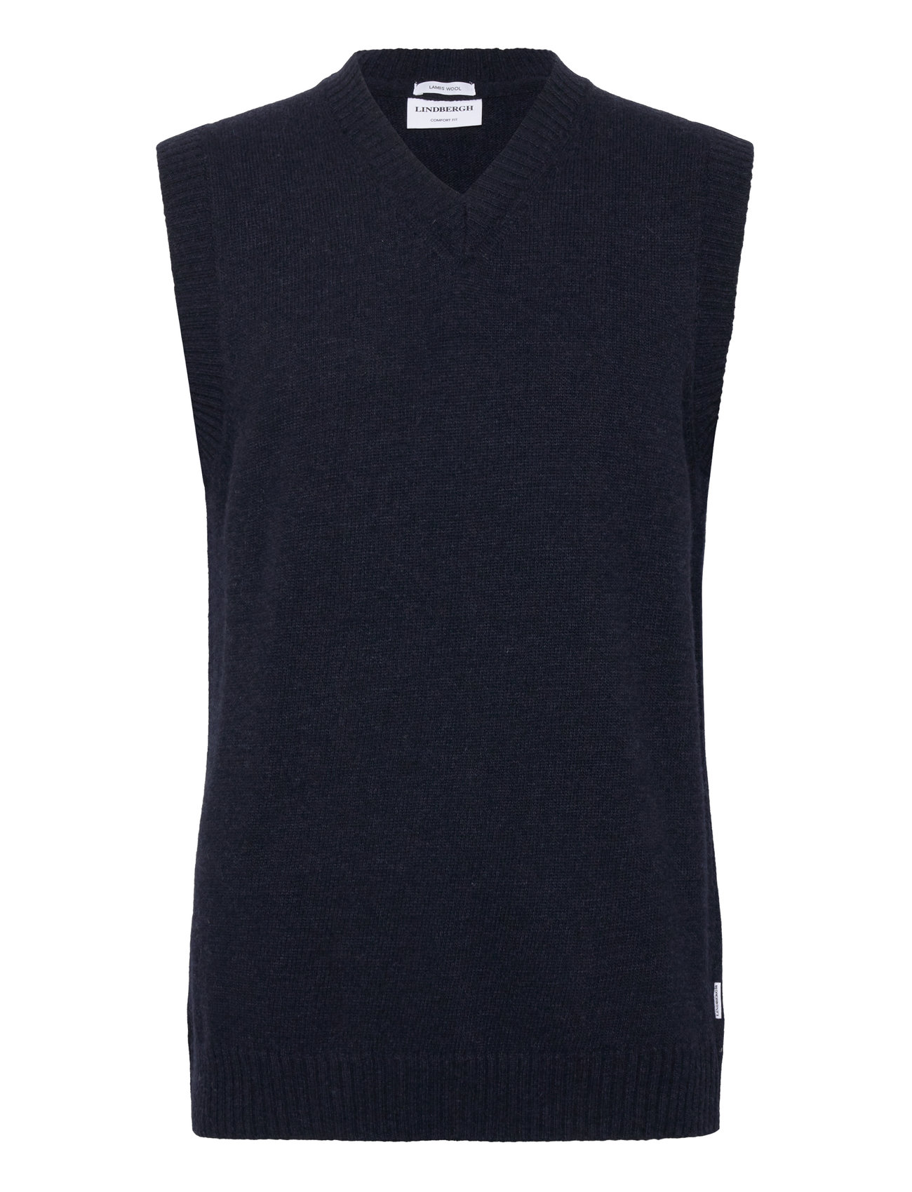 Lindbergh Lambswool V-Neck Slipover Marinblå