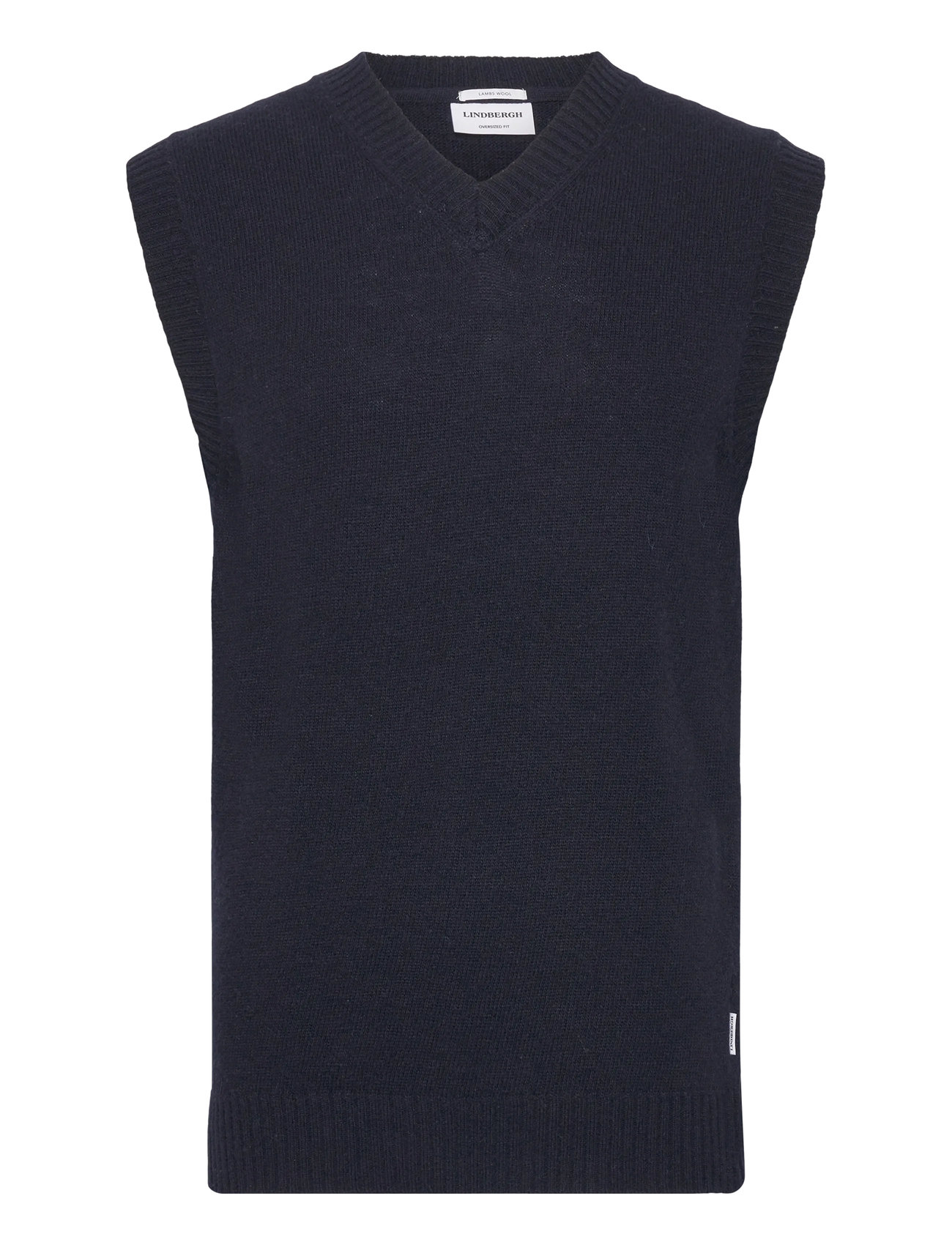 LINDBERGH Lammwolle V-Ausschnitt Slipover Navy - S - Herren