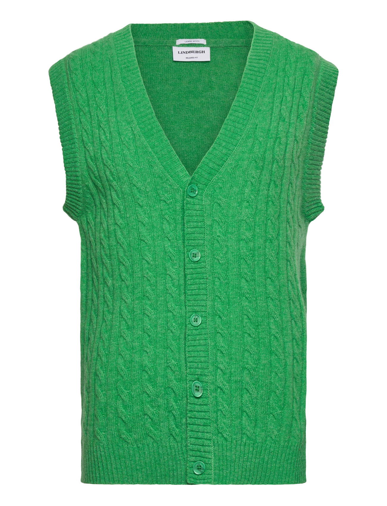 LINDBERGH Lammwolle Button Slipover Grün - XXL - Herren