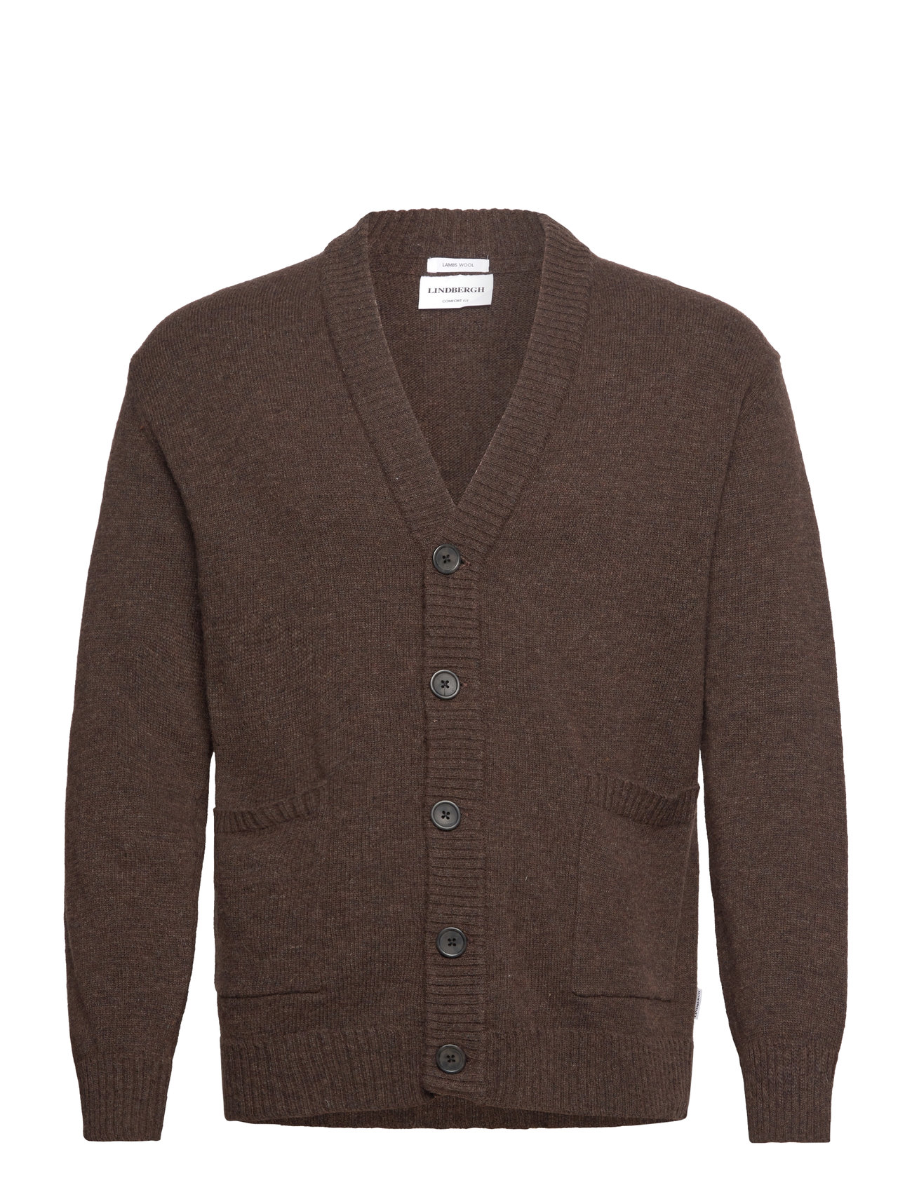 Lindbergh Lambswool Button Cardigan Brun