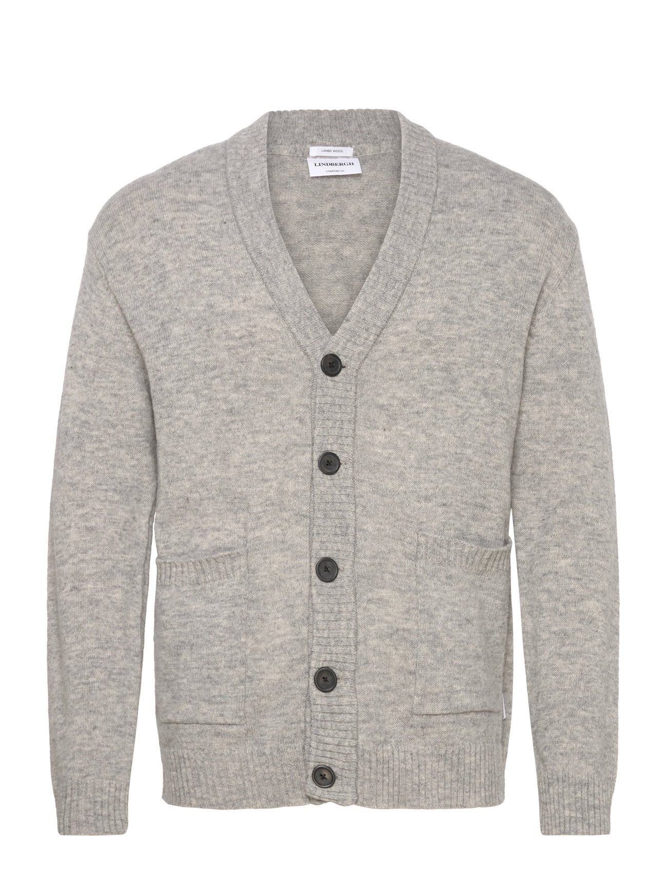 Lindbergh Lambswool Button Cardigan Grå