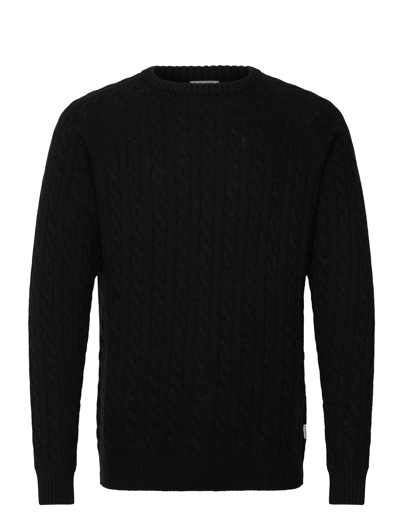 LINDBERGH Lammwolle Raglan Cable O-Neck Knit Schwarz - XXL - Herren