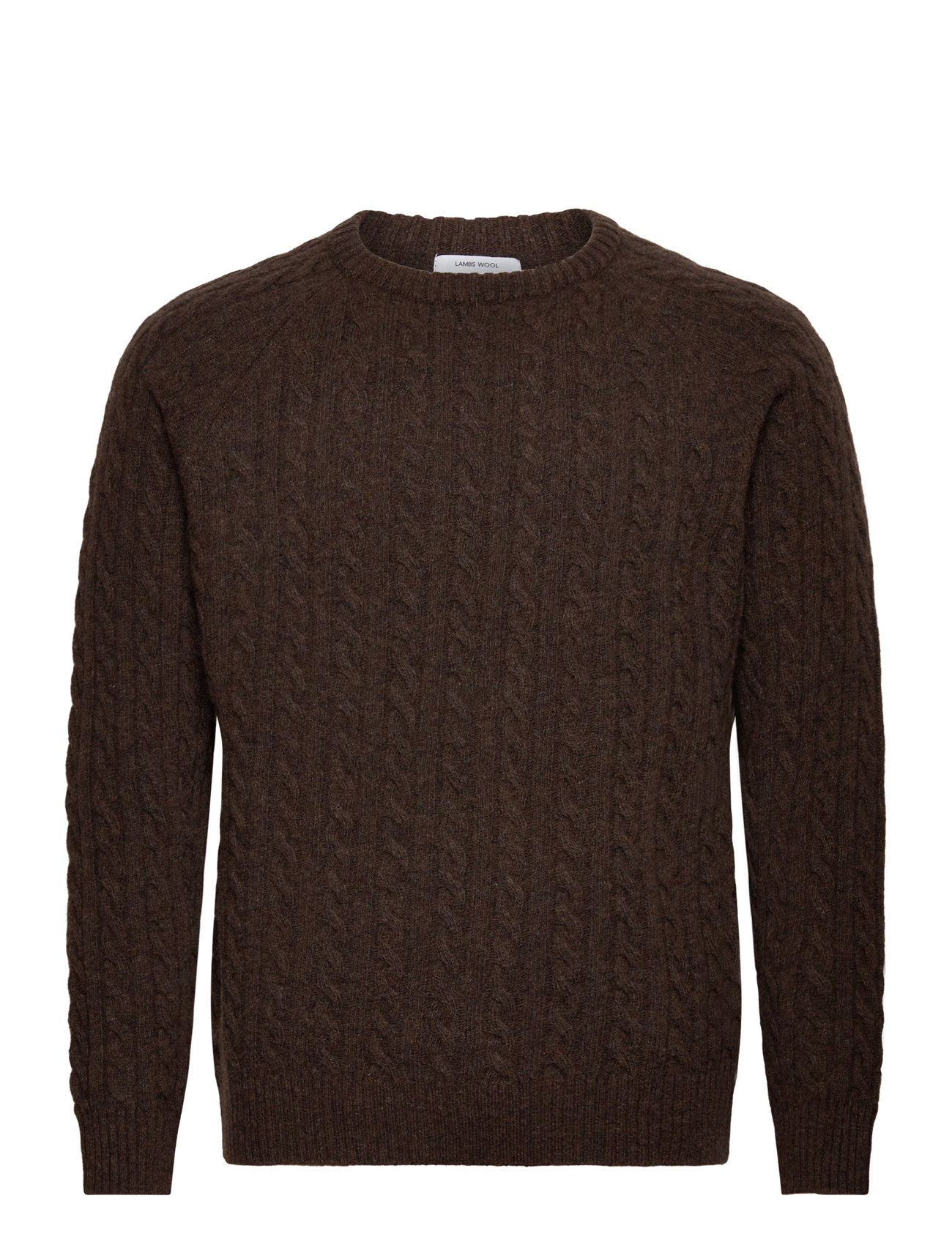 LINDBERGH Lammwolle Raglan Cable O-Neck Knit Braun - XL - Herren