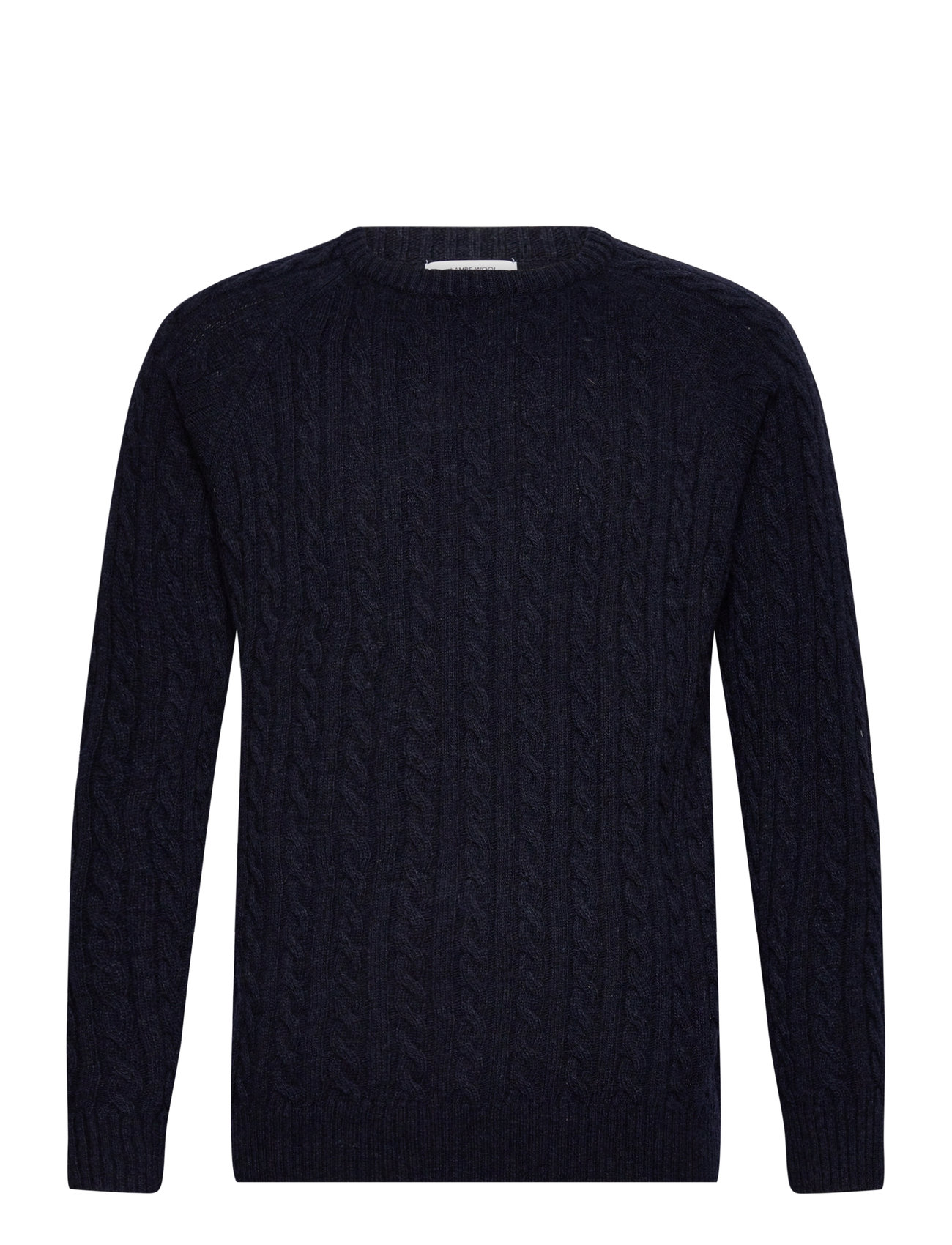 LINDBERGH Lammwolle Raglan Cable O-Neck Knit Navy - XXL - Herren